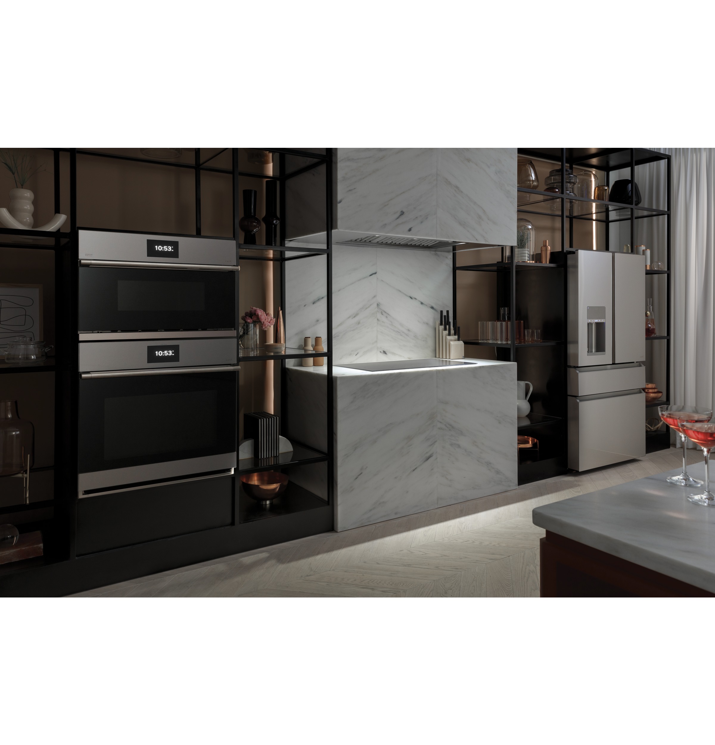 Model: CSB913M2NS5 | Cafe Café™ 30" Smart Five in One Oven with 120V Advantium® Technology in Platinum Glass