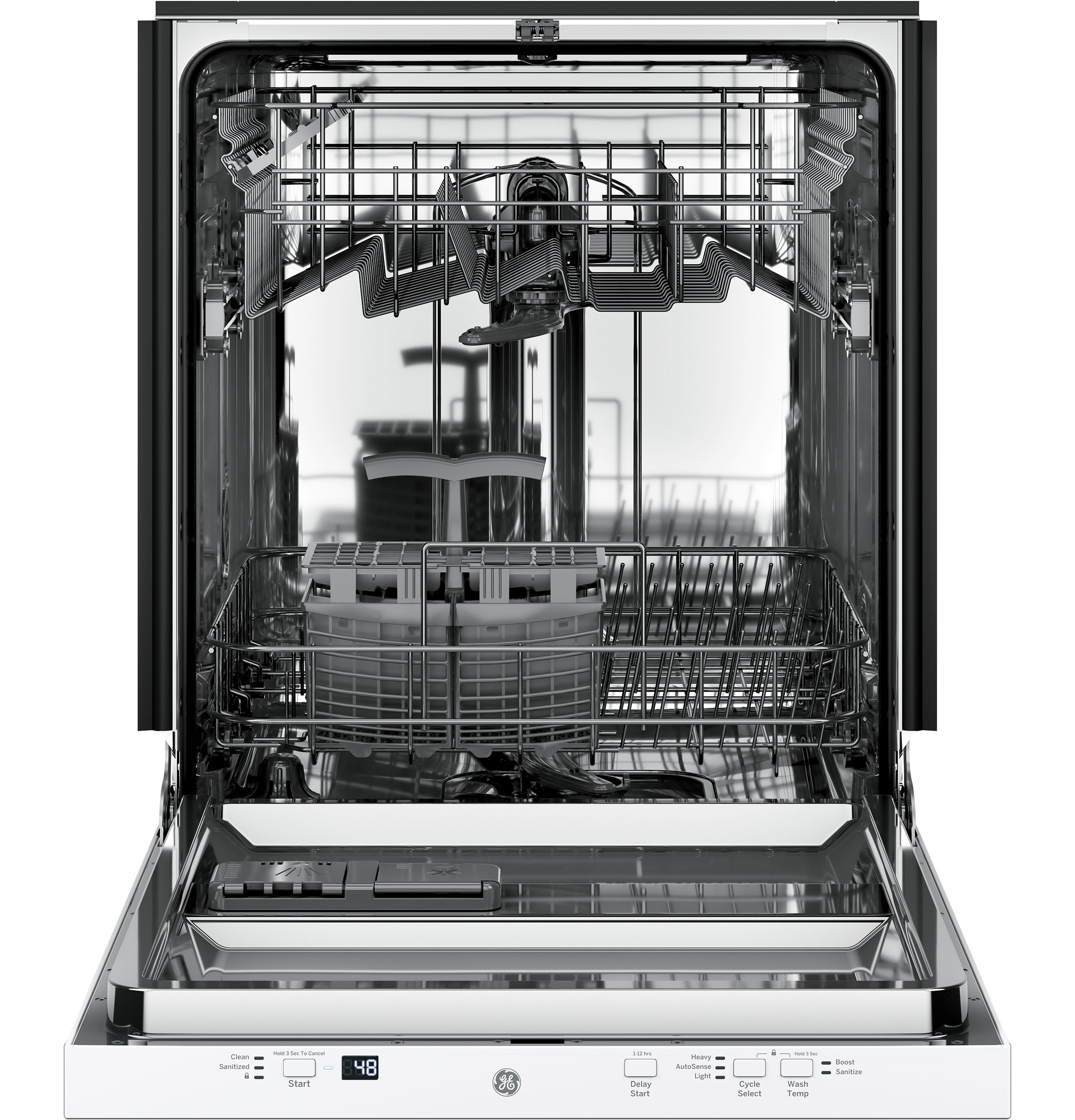 Model: GDT225SGLWW | GE GE® ENERGY STAR® ADA Compliant Stainless Steel Interior Dishwasher with Sanitize Cycle