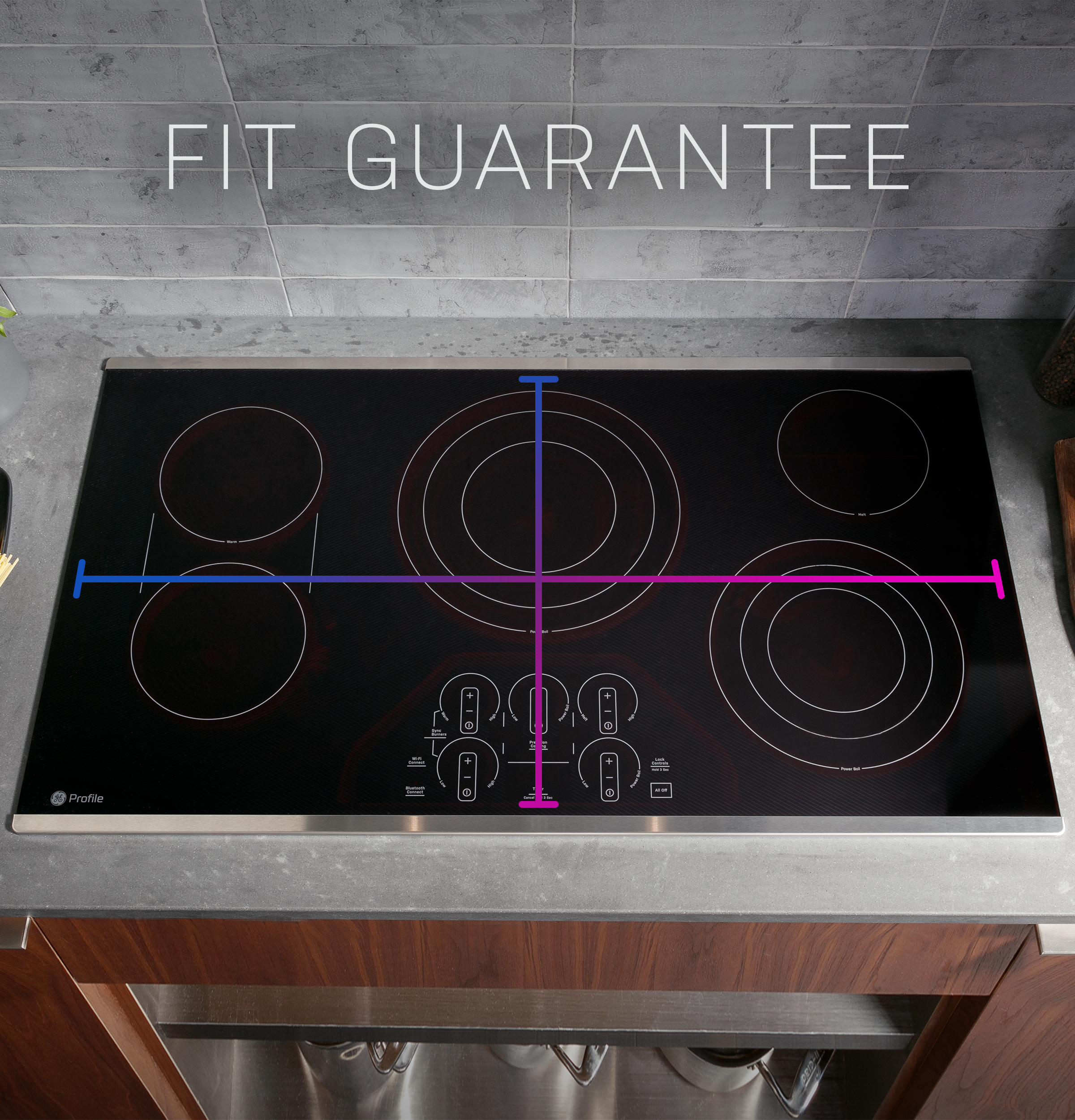 Model: PEP7036DTBB | GE Profile GE Profile™ 36" Built-In Touch Control Electric Cooktop
