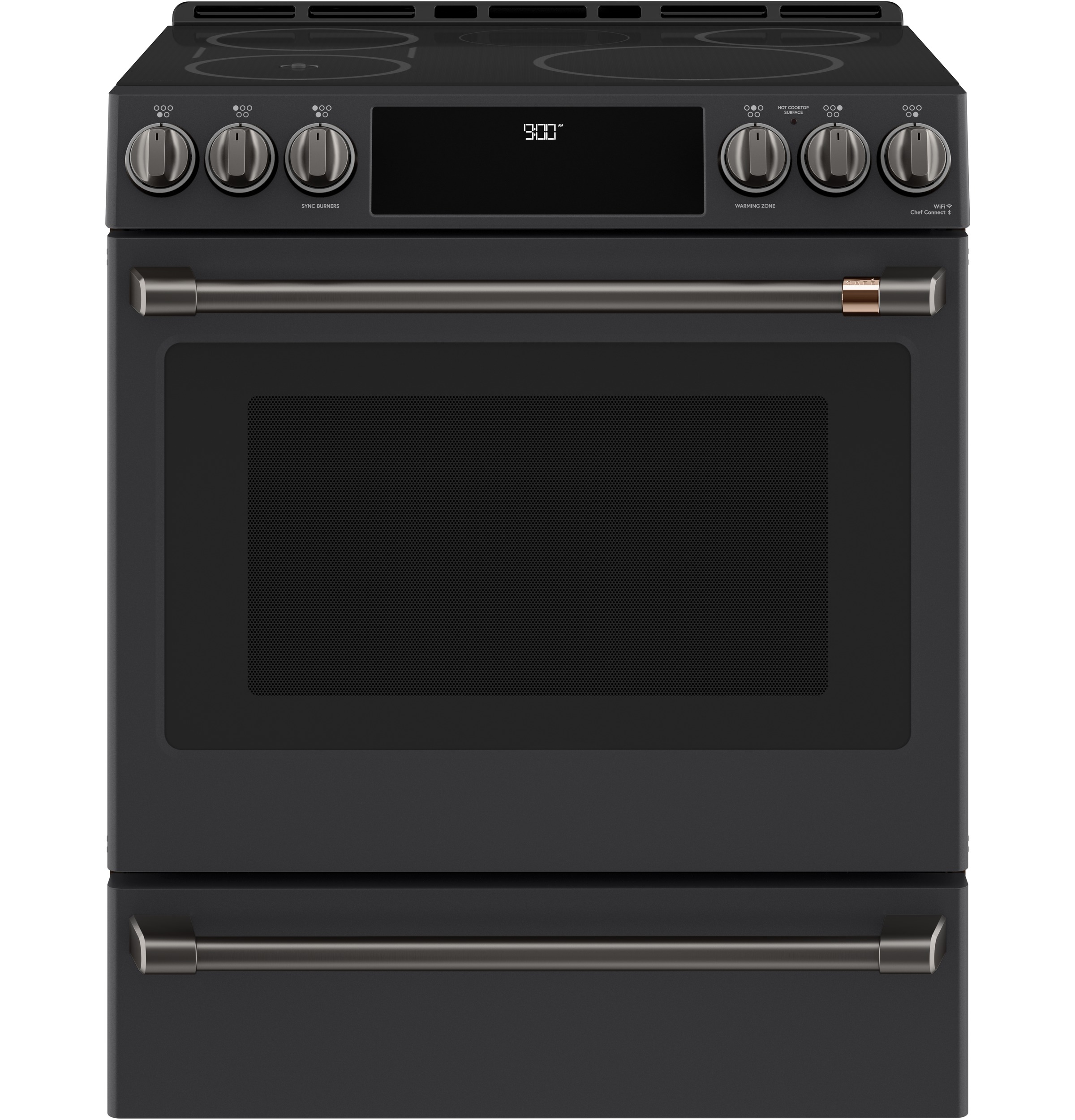 Model: CXFCHHKPMBT | Cafe Café™ Front Control Induction Knobs and Handles - Brushed Black