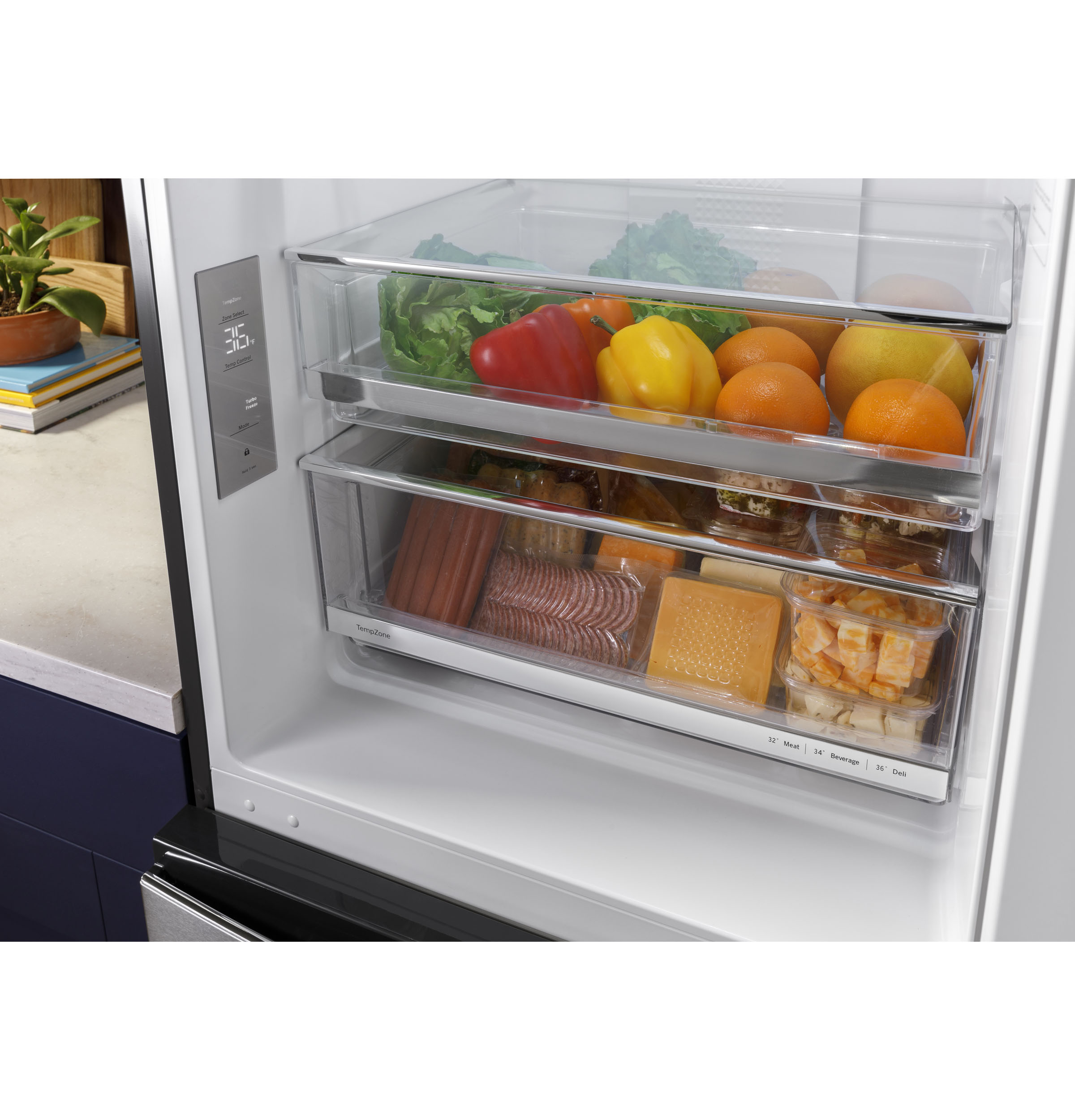 Model: GLE12HSPSS | GE GE® ENERGY STAR® 11.9 Cu. Ft. Bottom-Freezer Refrigerator