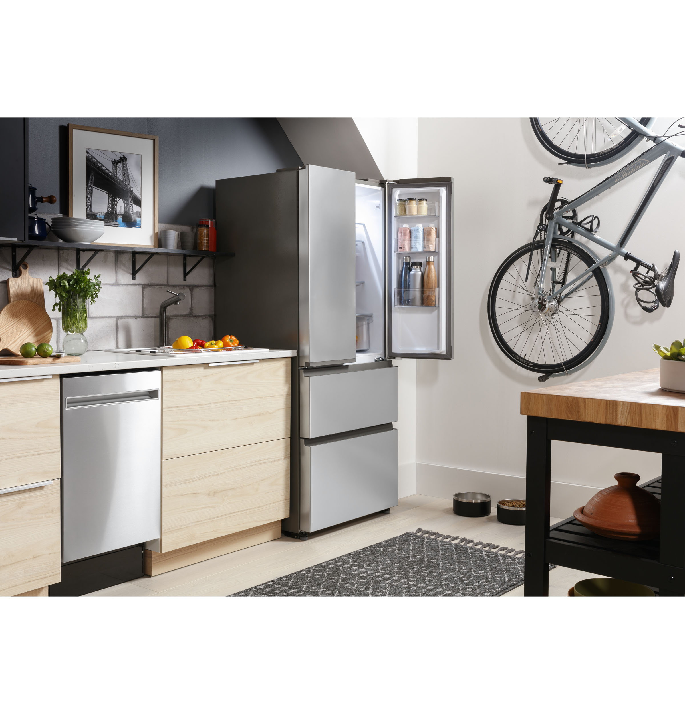 Model: QJS15HYRFS | Haier 14.5 Cu. Ft. 4 Door Refrigerator