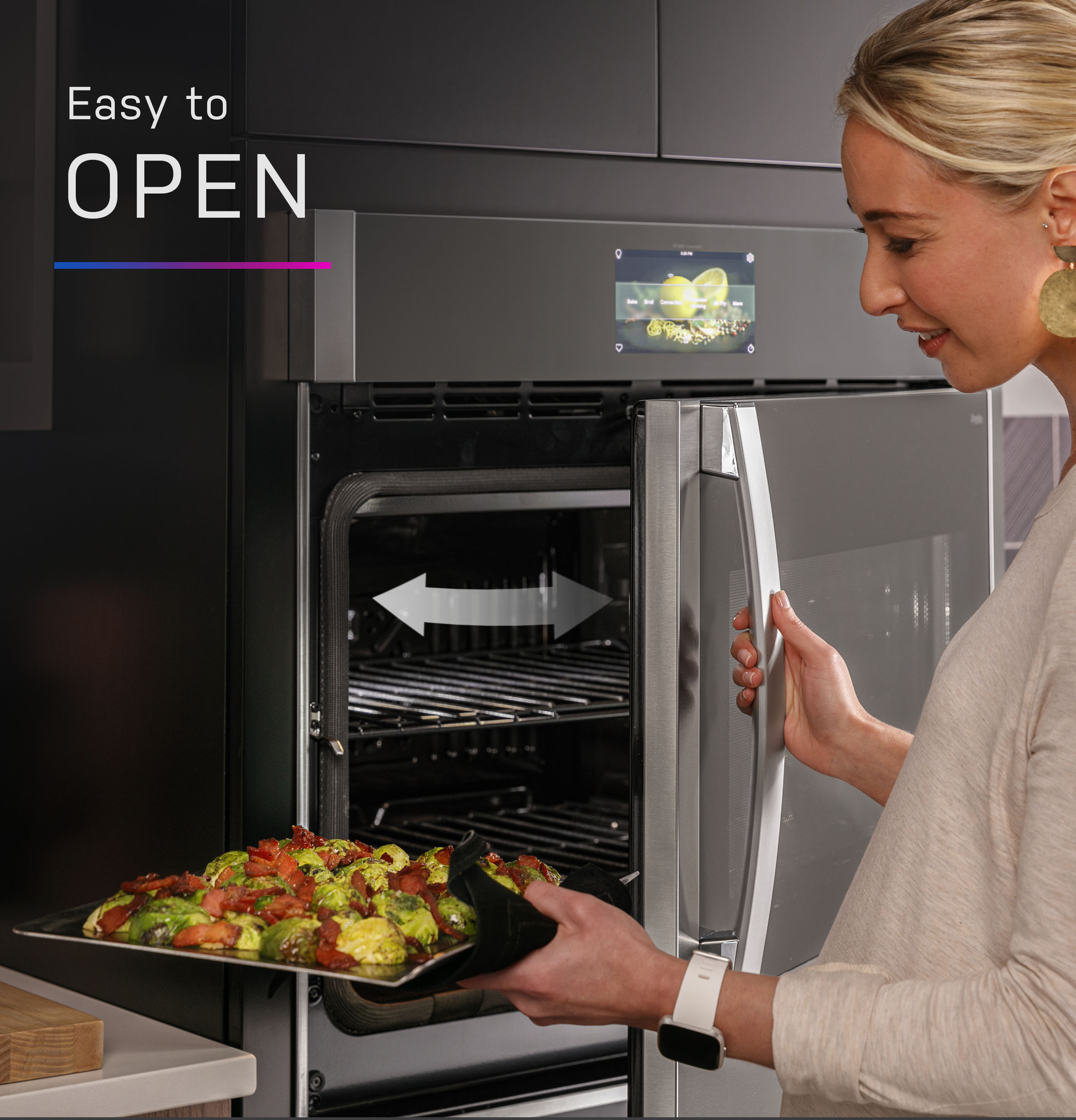 Model: PTS700LSNSS | GE Profile GE Profile™ 30" Smart Built-In Convection Single Wall Oven with Left-Hand Side-Swing Doors