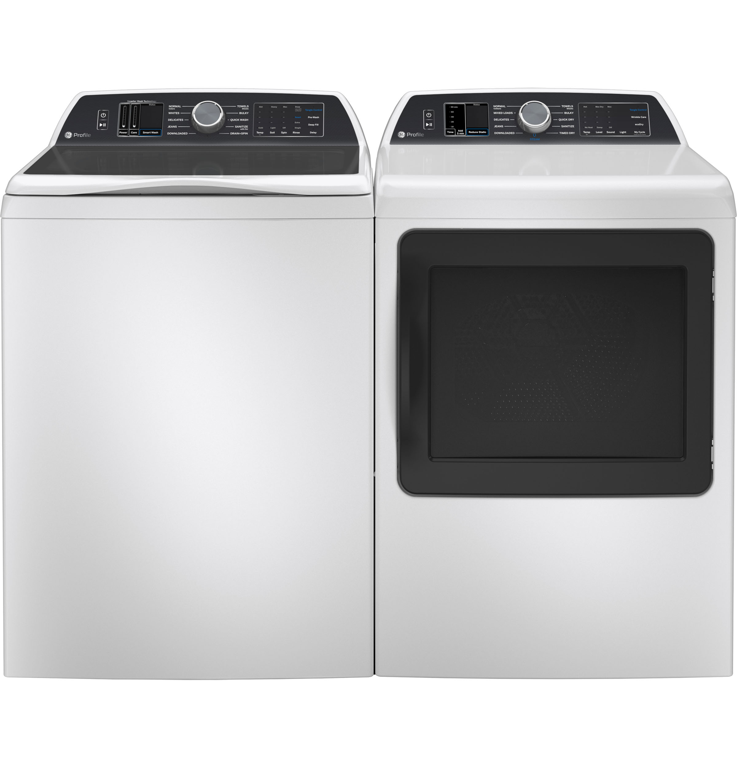 Model: PTD70GBSTWS | GE Profile GE Profile™ ENERGY STAR® 7.4 cu. ft. Capacity Smart aluminized alloy drum Gas Dryer with Sanitize Cycle and Sensor Dry