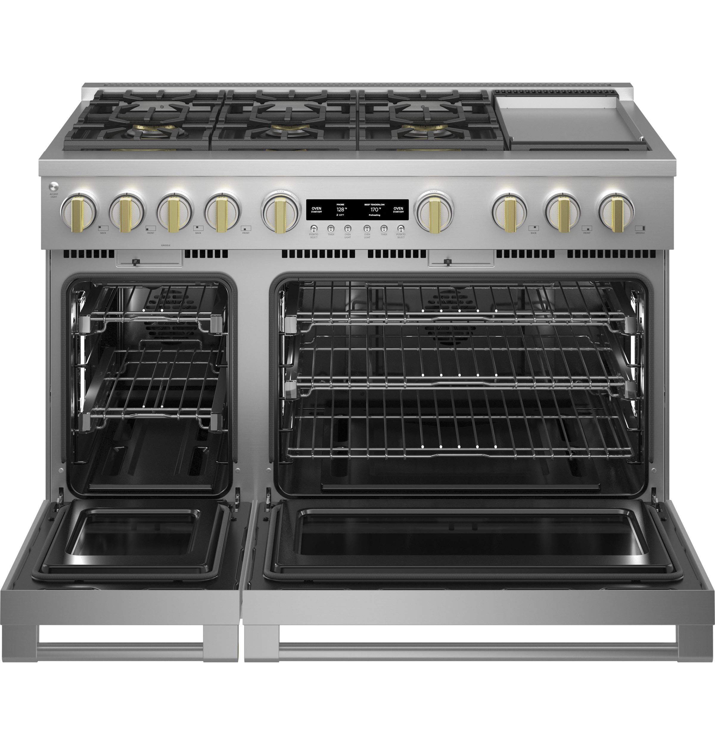 Model: ZGP486NDTSS | Monogram Monogram 48" All Gas Professional Range with 6 Burners and Griddle