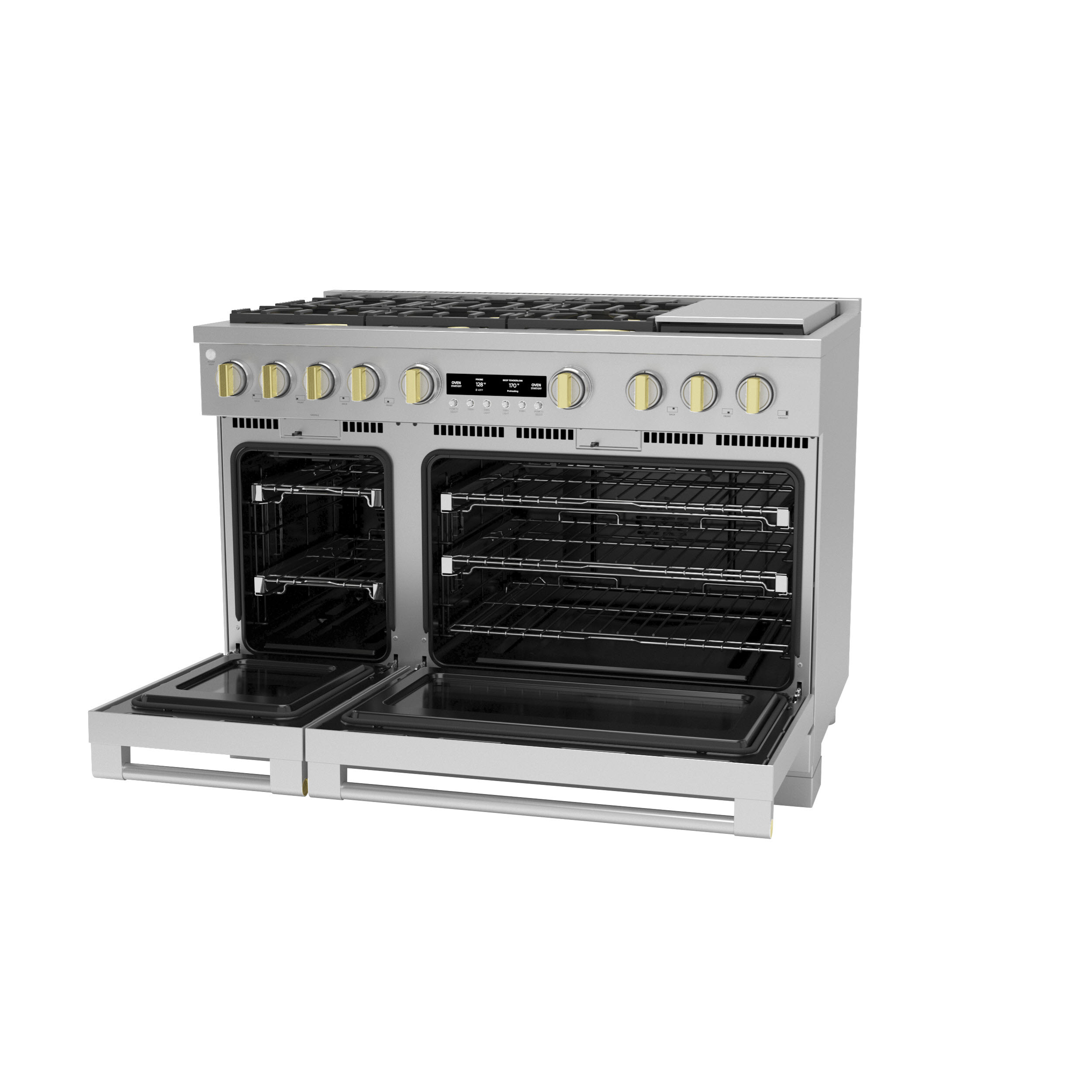 Model: ZGP486NDTSS | Monogram Monogram 48" All Gas Professional Range with 6 Burners and Griddle
