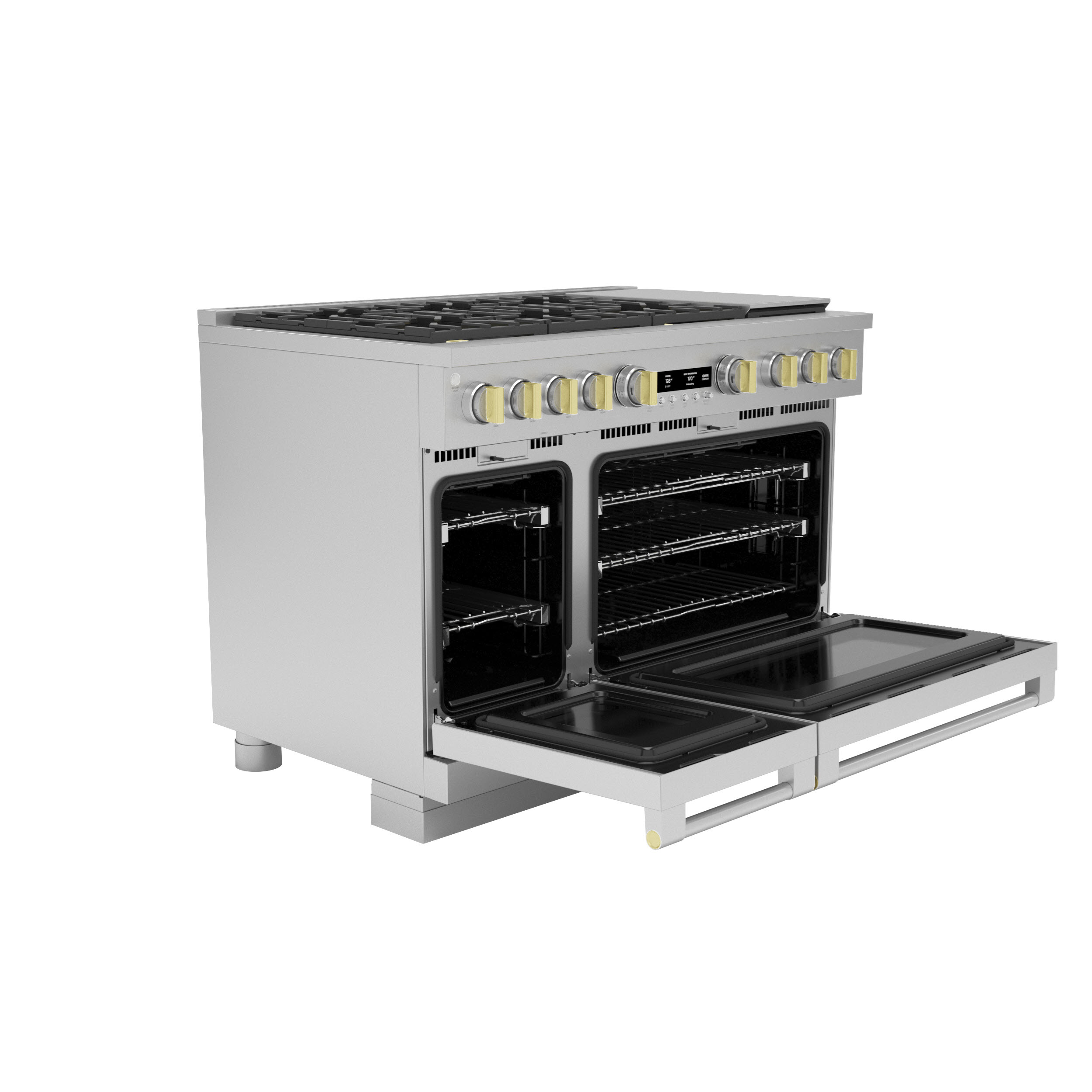 Model: ZGP486NDTSS | Monogram Monogram 48" All Gas Professional Range with 6 Burners and Griddle