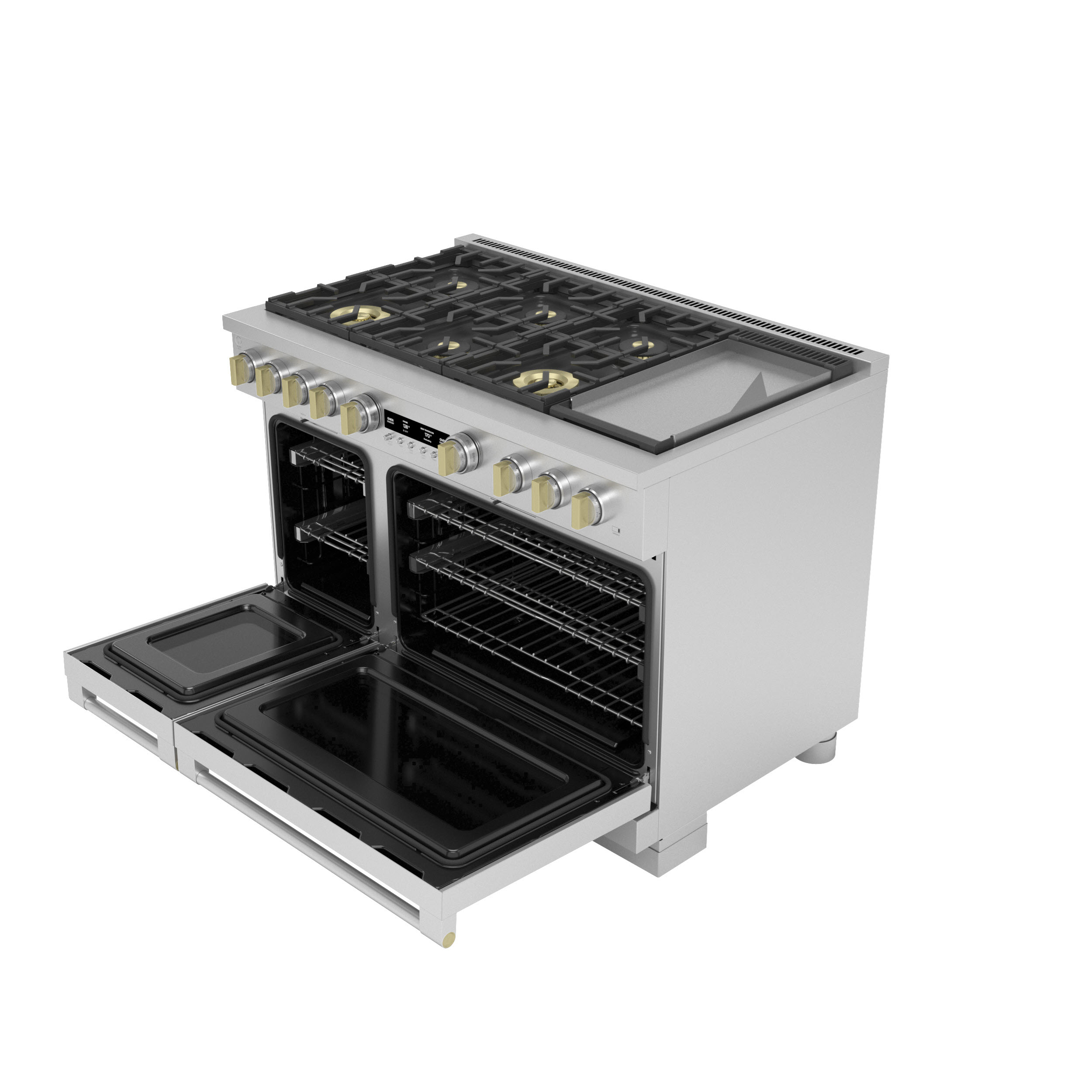 Model: ZGP486NDTSS | Monogram Monogram 48" All Gas Professional Range with 6 Burners and Griddle