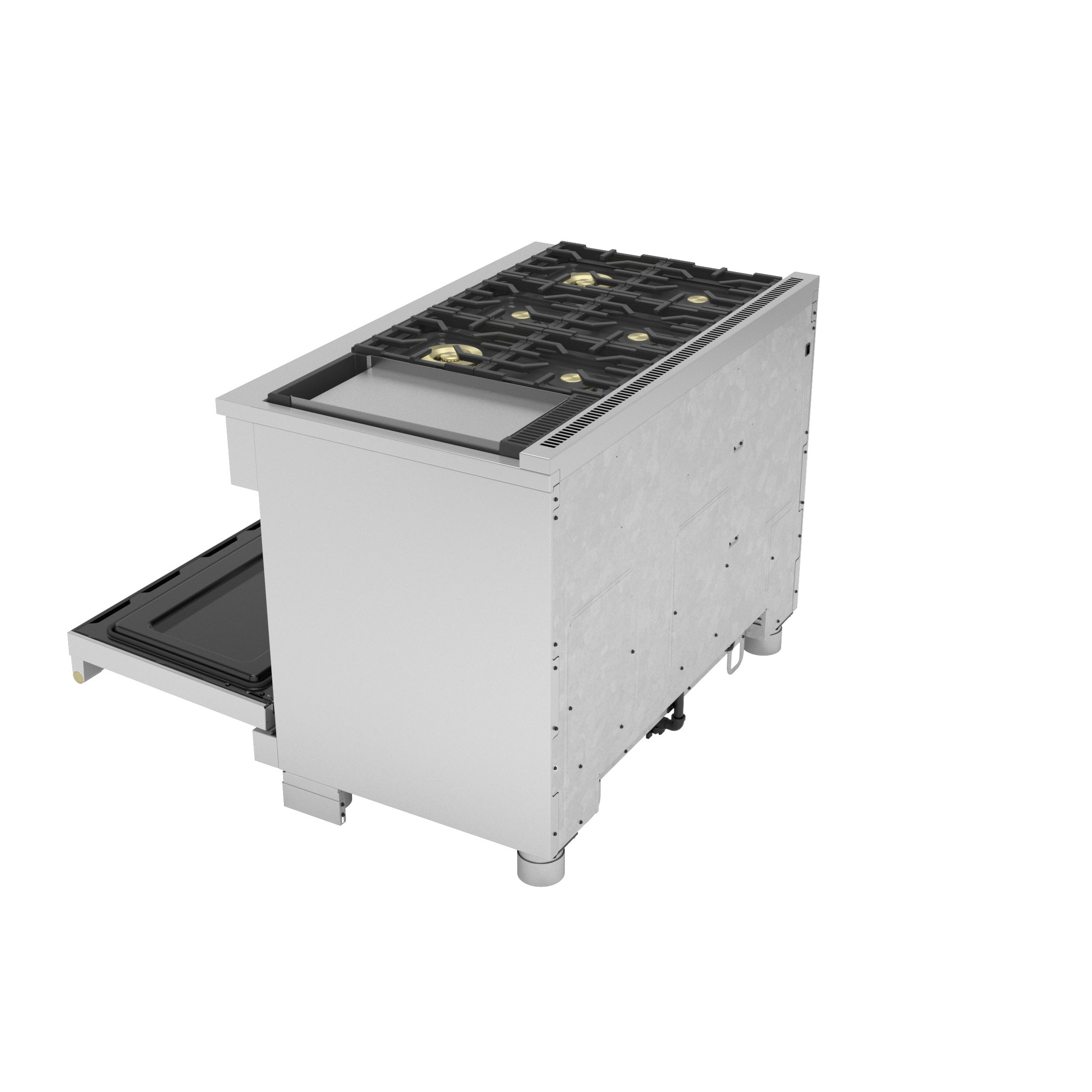 Model: ZGP486NDTSS | Monogram Monogram 48" All Gas Professional Range with 6 Burners and Griddle
