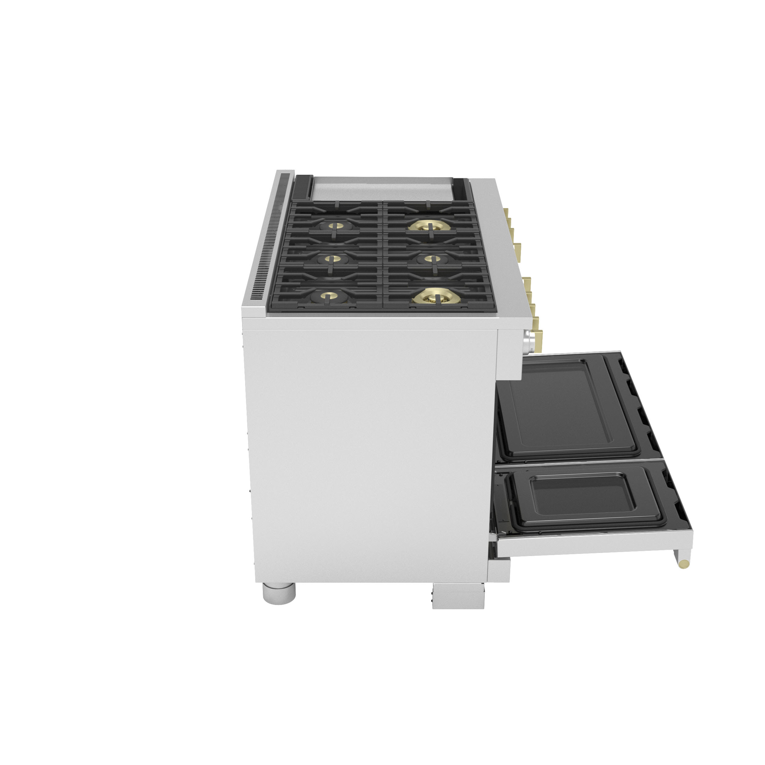 Model: ZGP486NDTSS | Monogram Monogram 48" All Gas Professional Range with 6 Burners and Griddle