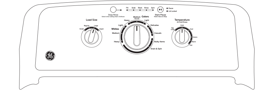 Model: GTW220ACWWW | GE GE® 4.0 cu. ft. Capacity Washer with Stainless Steel Basket and Water Level Control