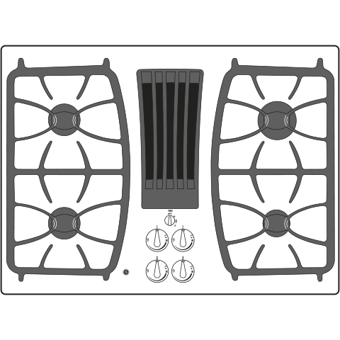 Model: PGP9830DRBB | GE Profile GE Profile™ 30" Built-In Gas Downdraft Cooktop