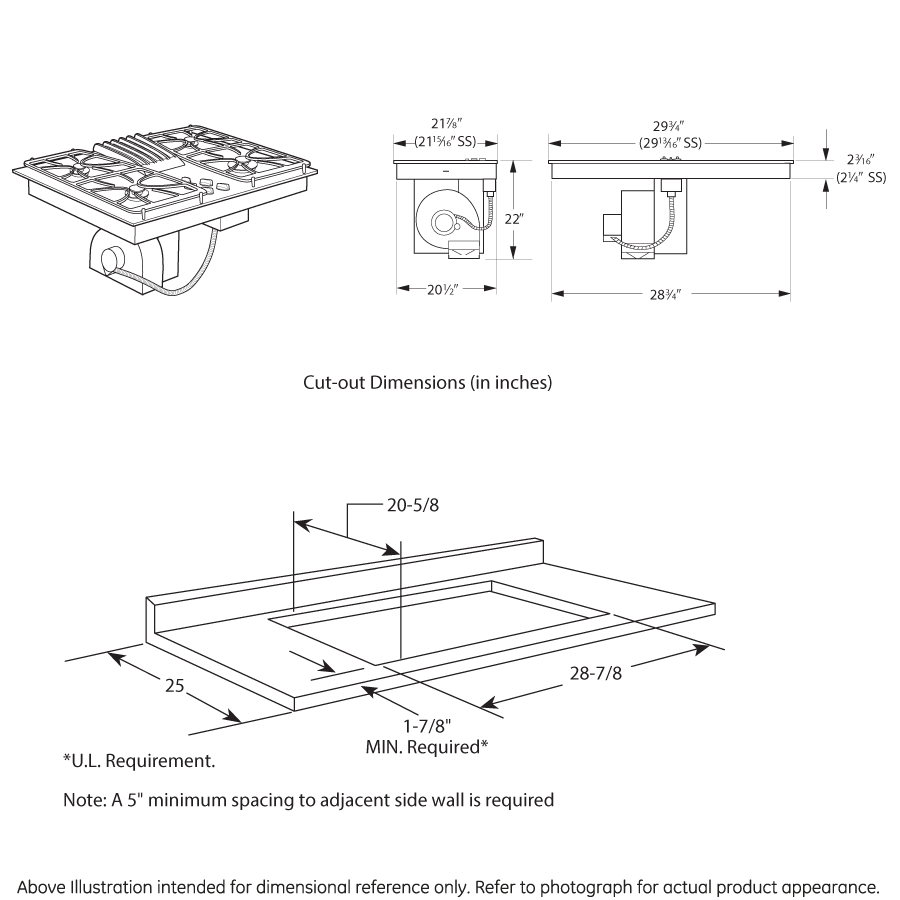 Model: PGP9830DRBB | GE Profile GE Profile™ 30" Built-In Gas Downdraft Cooktop