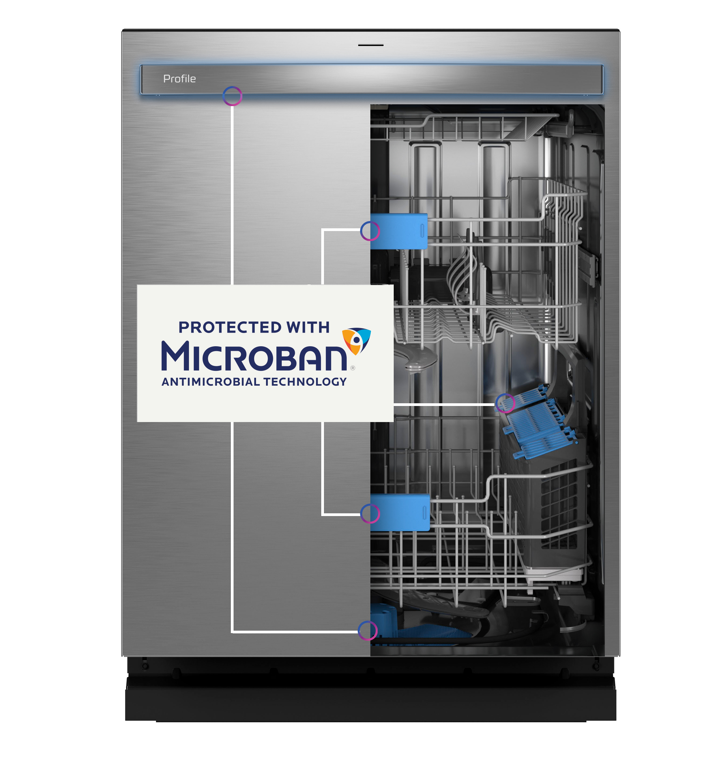 Model: PDT755SYVFS | GE Profile GE Profile™ ENERGY STAR Smart UltraFresh System Dishwasher with Microban™ Antimicrobial Technology with Deep Clean Washing 3rd Rack, 42 dBA