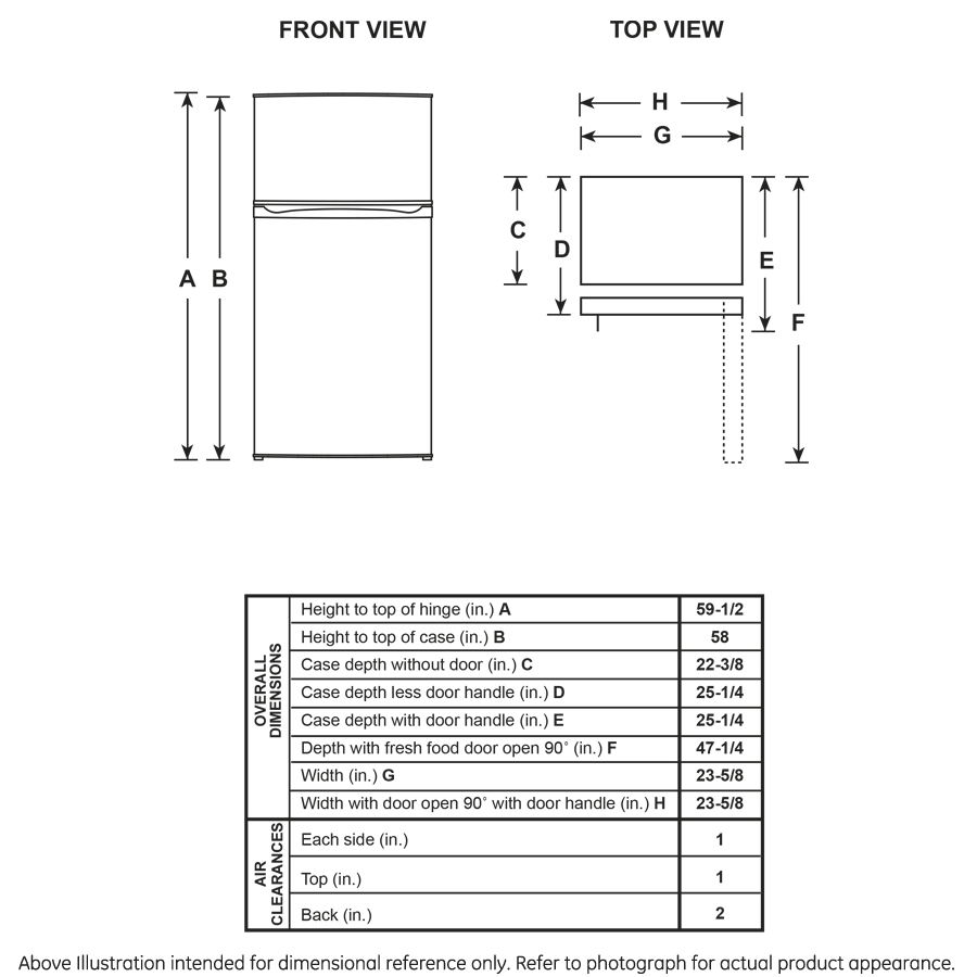 Model: GPV10FGNBB | GE GE® 9.8 Cu. Ft. 12 Volt DC Power Top-Freezer Refrigerator