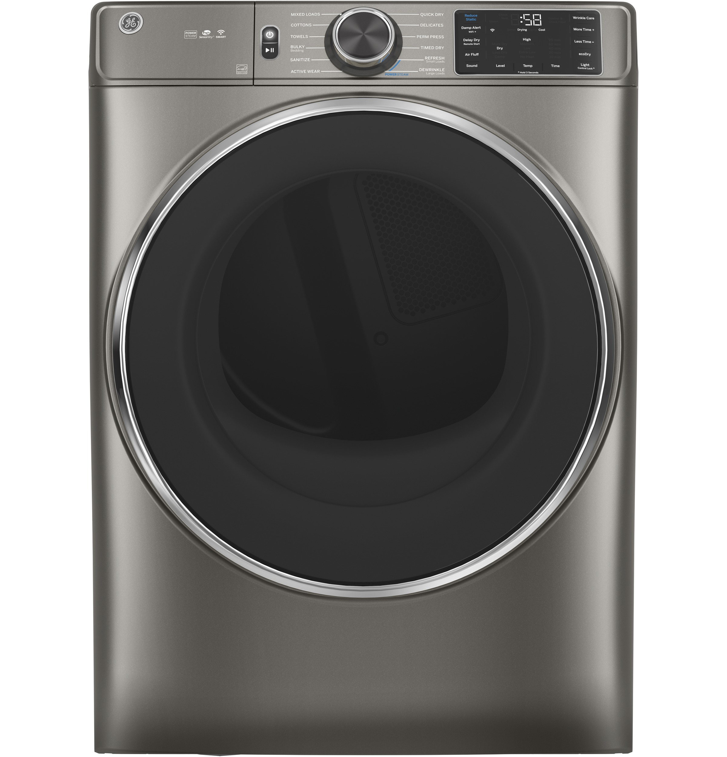 GE GE® ENERGY STAR® 7.8 cu. ft. Capacity Smart Front Load Electric Dryer with Steam and Sanitize Cycle