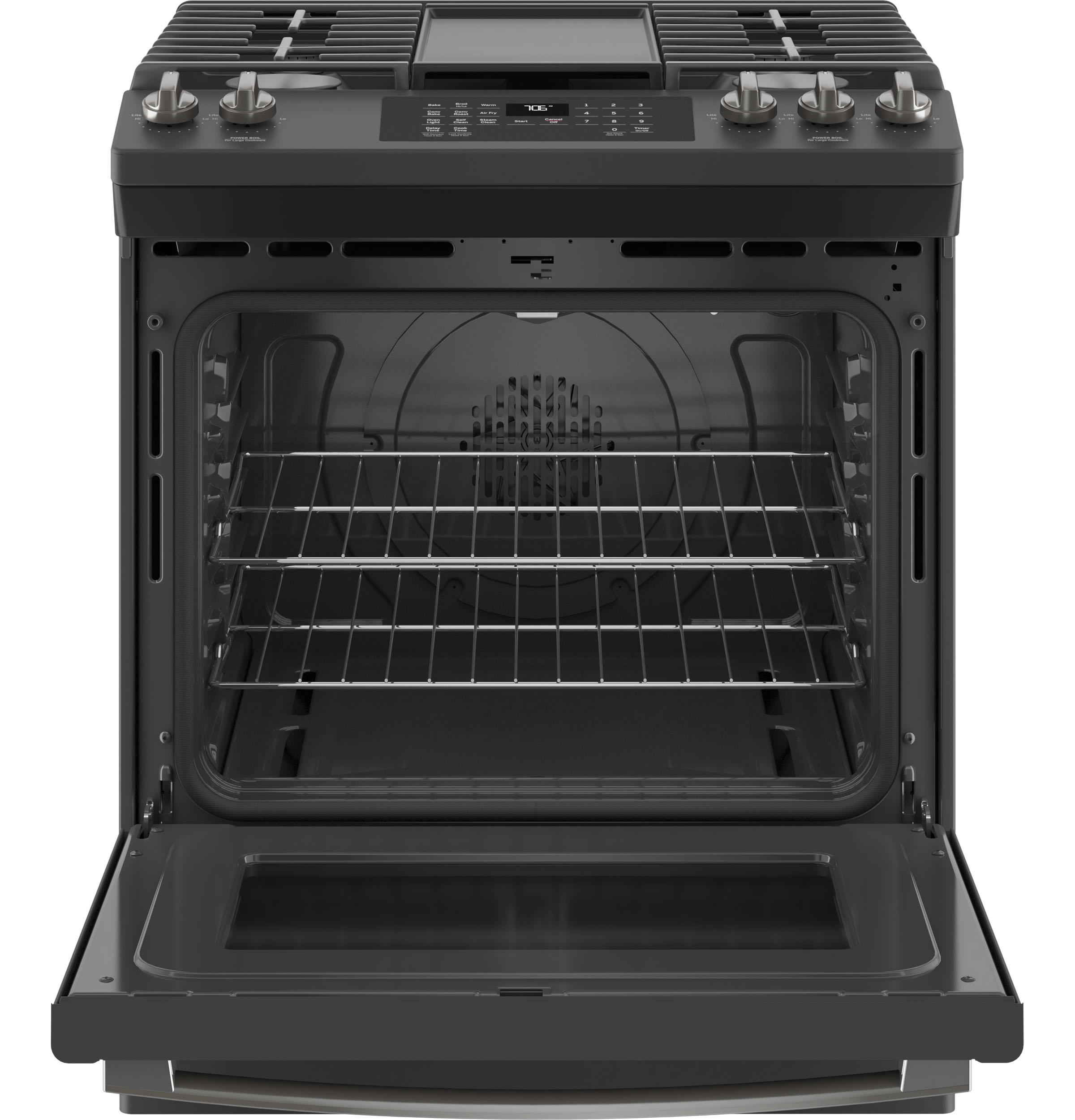 Model: JGS760FPDS | GE GE® 30" Slide-In Front-Control Convection Gas Range with No Preheat Air Fry