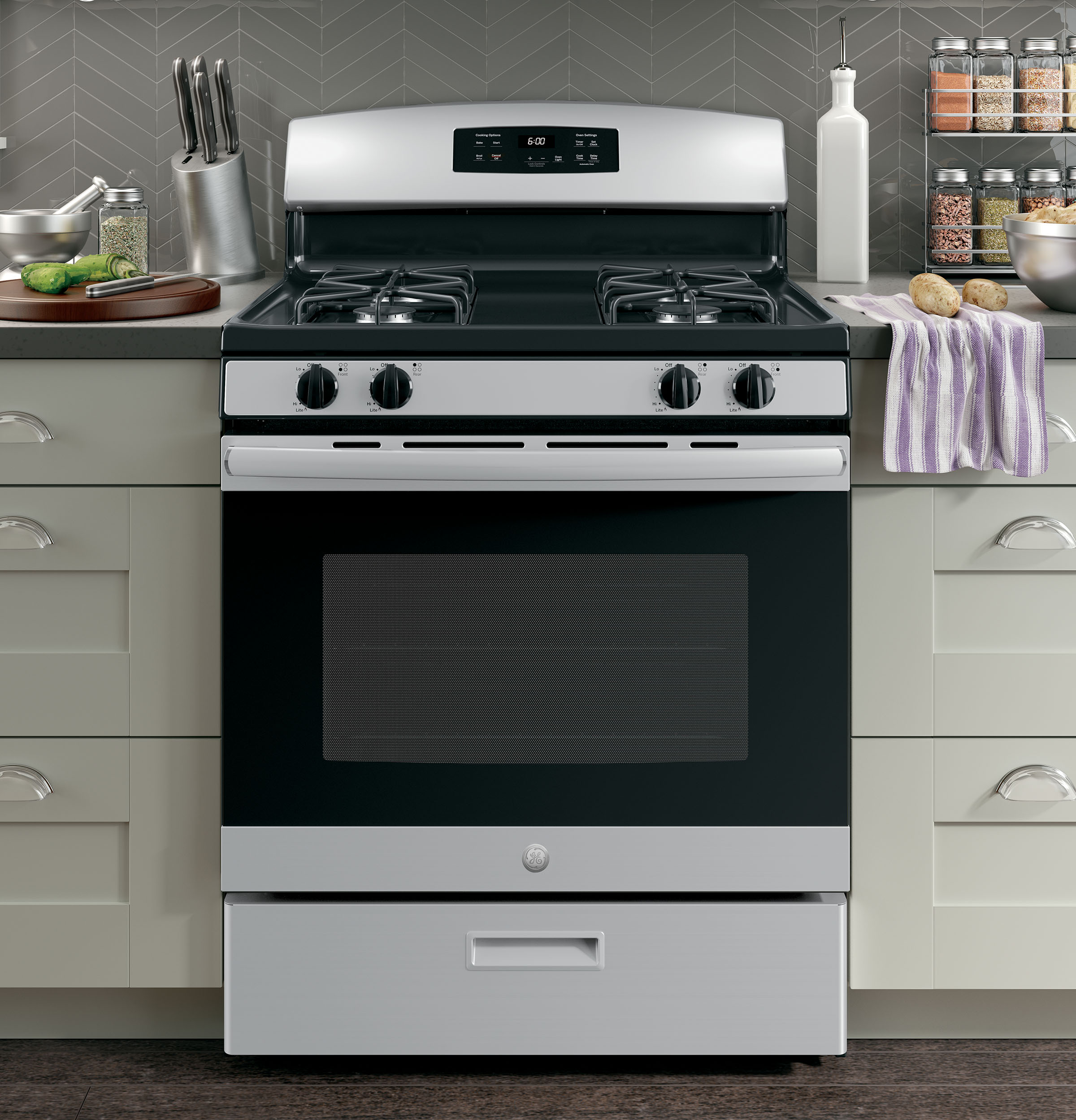 Model: JGBS60REKSS | GE GE® 30" Free-Standing Gas Range