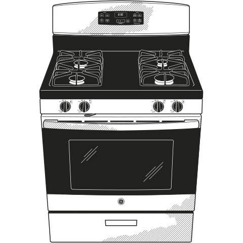 Model: JGBS60REKSS | GE GE® 30" Free-Standing Gas Range