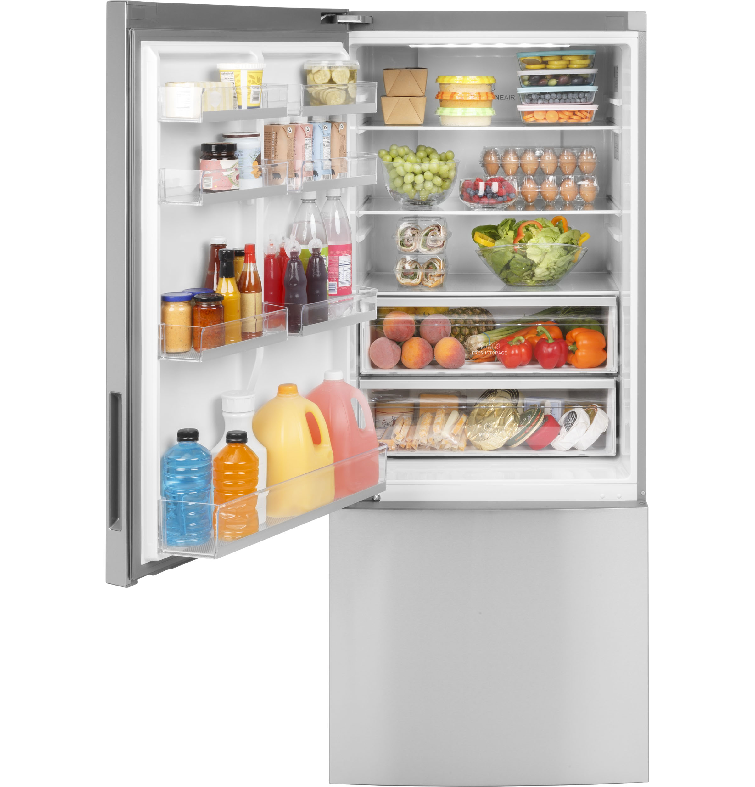 Model: HRB15N3BGS | Haier Haier ENERGY STAR® 15 Cu. Ft. Bottom Freezer Refrigerator