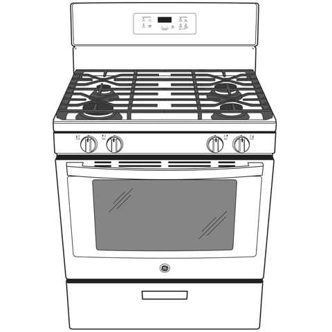 Model: JGBS61RPSS | GE GE 30" Free-Standing Gas Range
