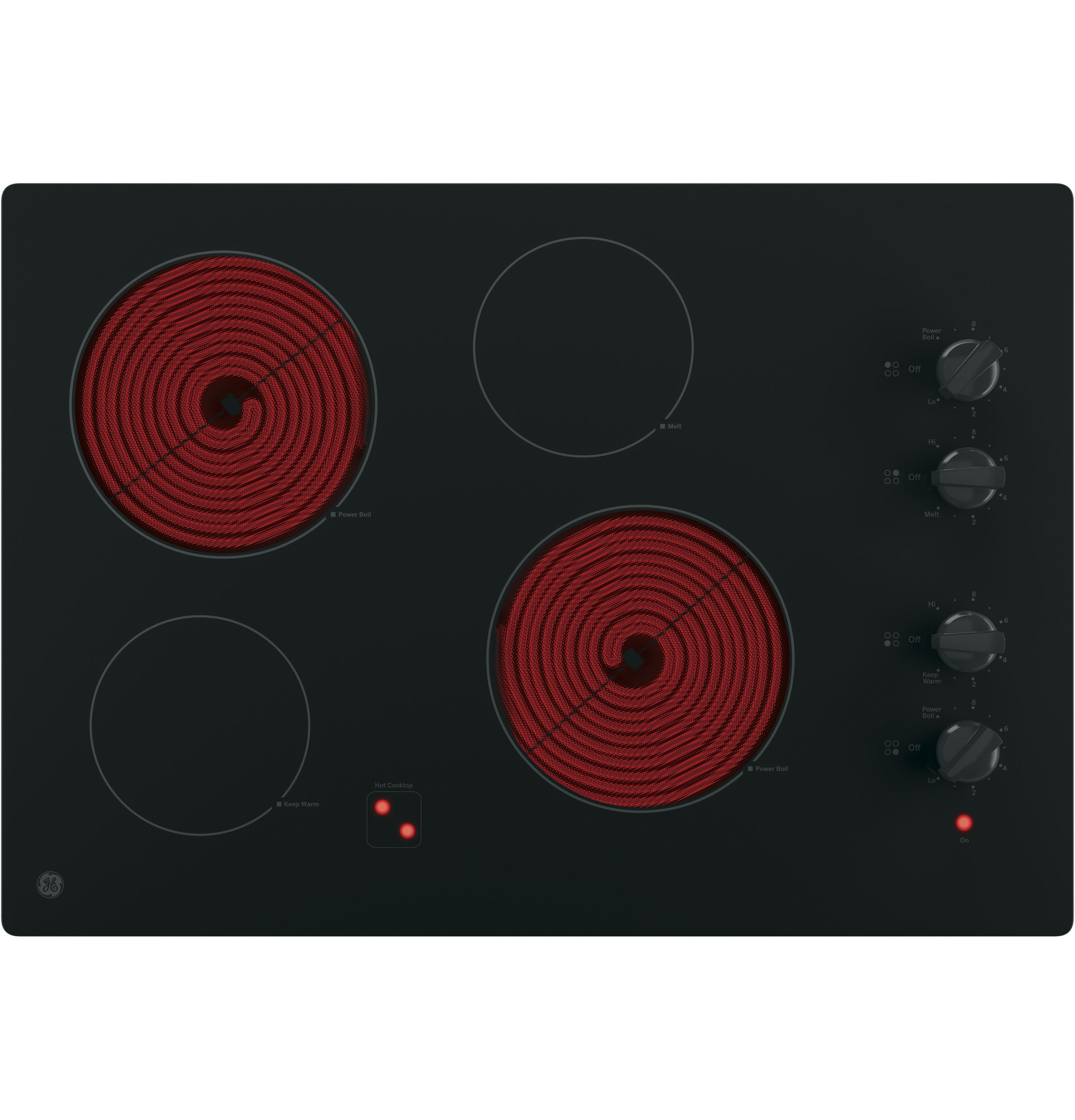Model: JP3030DWBB | GE GE® 30" Built-In Knob Control Electric Cooktop