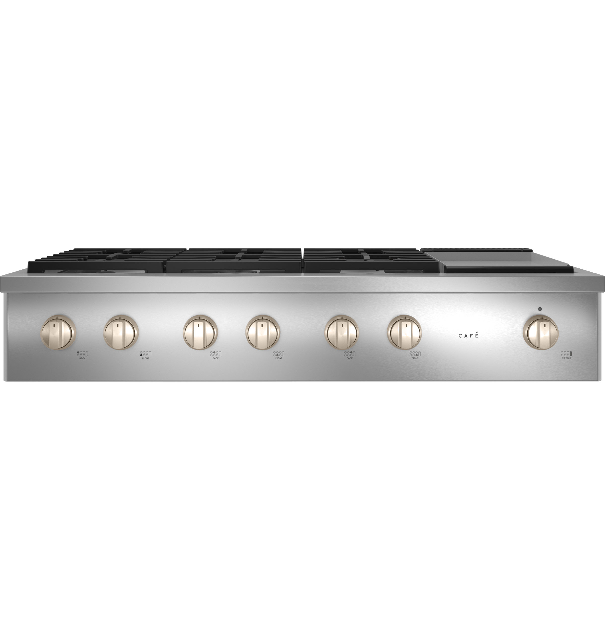 Model: CGU486P2TS1 | Cafe Café™ 48" Commercial-Style Gas Rangetop with 6 Burners and Integrated Griddle (Natural Gas)