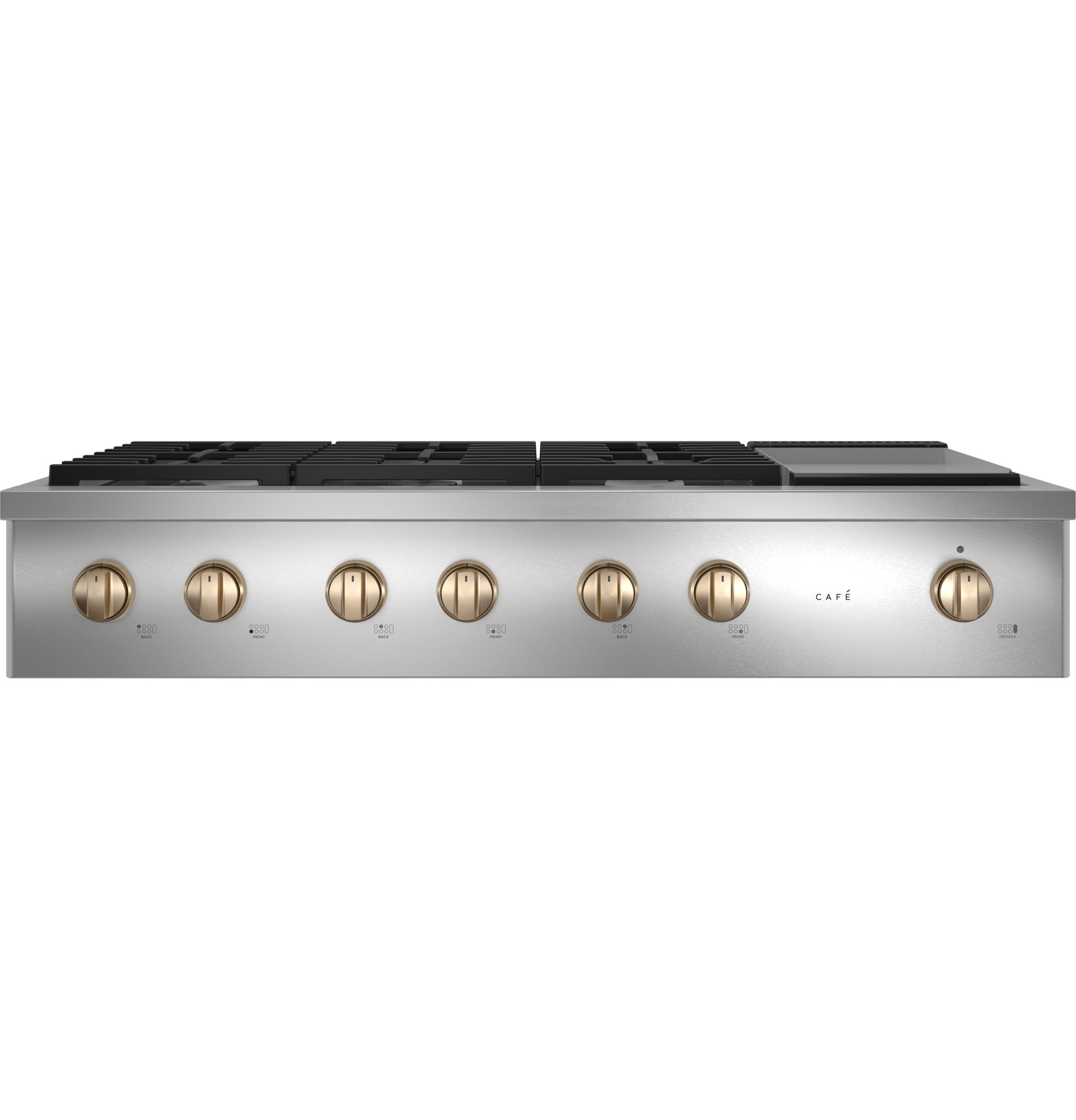 Model: CGU486P2TS1 | Cafe Café™ 48" Commercial-Style Gas Rangetop with 6 Burners and Integrated Griddle (Natural Gas)