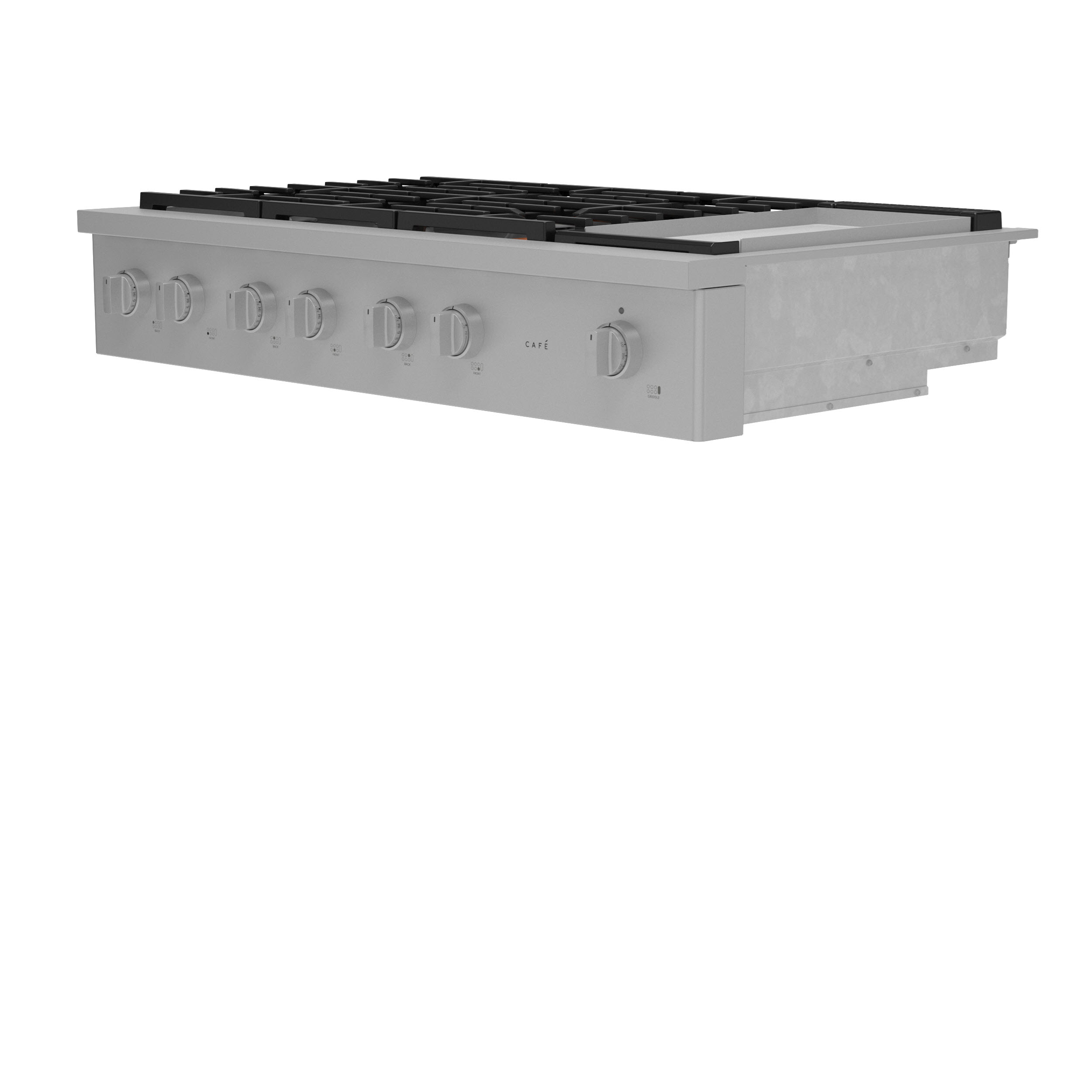 Model: CGU486P2TS1 | Cafe Café™ 48" Commercial-Style Gas Rangetop with 6 Burners and Integrated Griddle (Natural Gas)