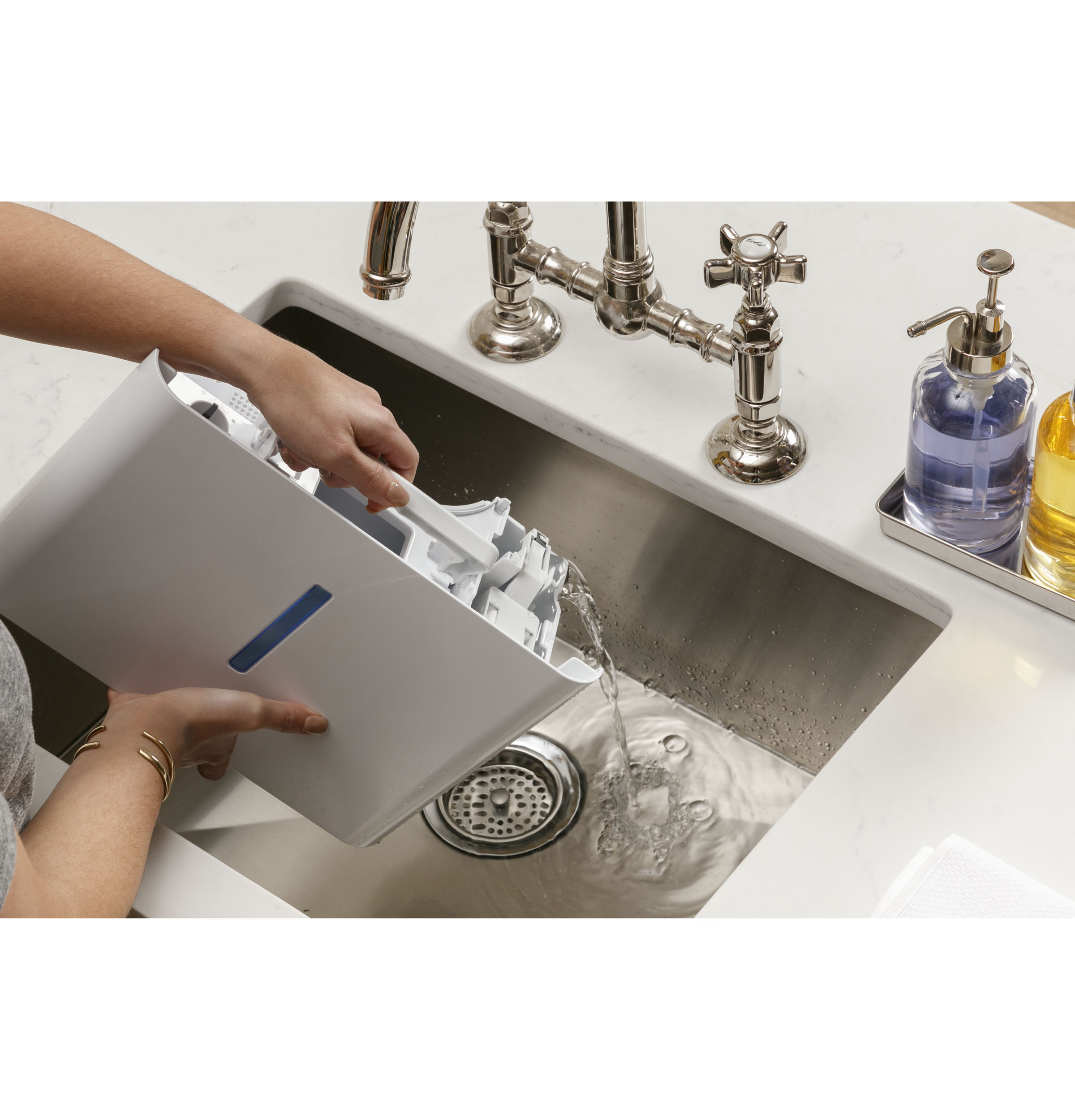 Model: QPHR50LZ | Haier Haier ENERGY STAR® 50 Pint Portable Dehumidifier with Built-in Pump and Smart Dry for Wet Spaces