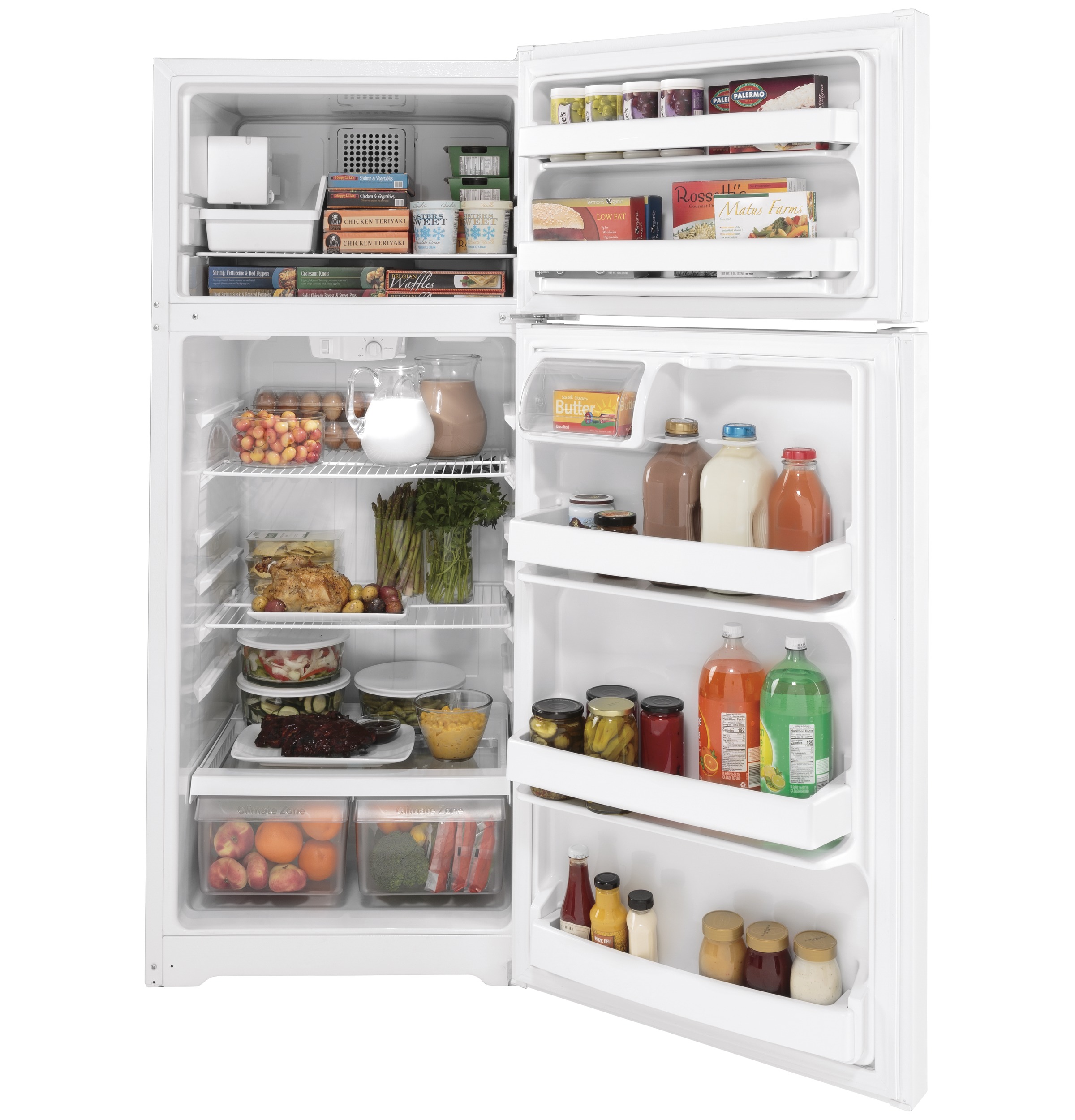 Model: GIE18DTNRWW | GE GE® ENERGY STAR® 17.5 Cu. Ft. Top-Freezer Refrigerator