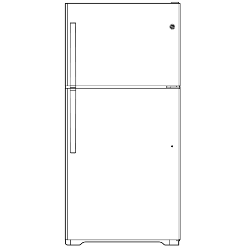 Model: GIE18DTNRWW | GE GE® ENERGY STAR® 17.5 Cu. Ft. Top-Freezer Refrigerator
