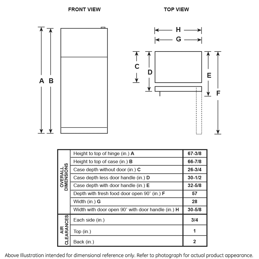 Model: GIE18DTNRWW | GE GE® ENERGY STAR® 17.5 Cu. Ft. Top-Freezer Refrigerator