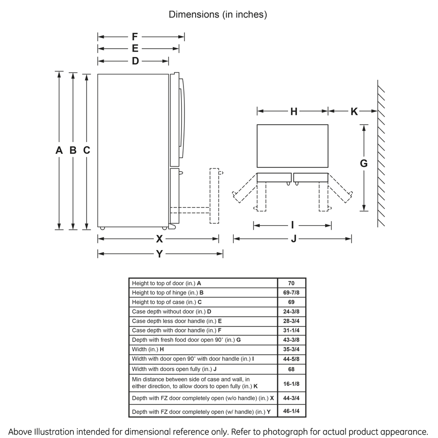 Model: GWE23GMNES | GE GE® ENERGY STAR® 23.1 Cu. Ft. Counter-Depth French-Door Refrigerator