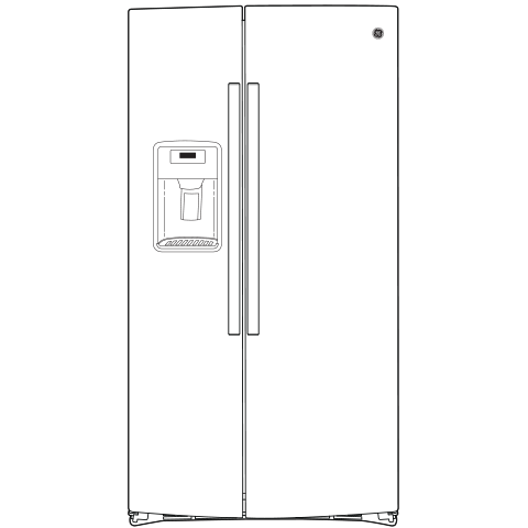 Model: GSS25GGPBB | GE GE® 25.3 Cu. Ft. Side-By-Side Refrigerator