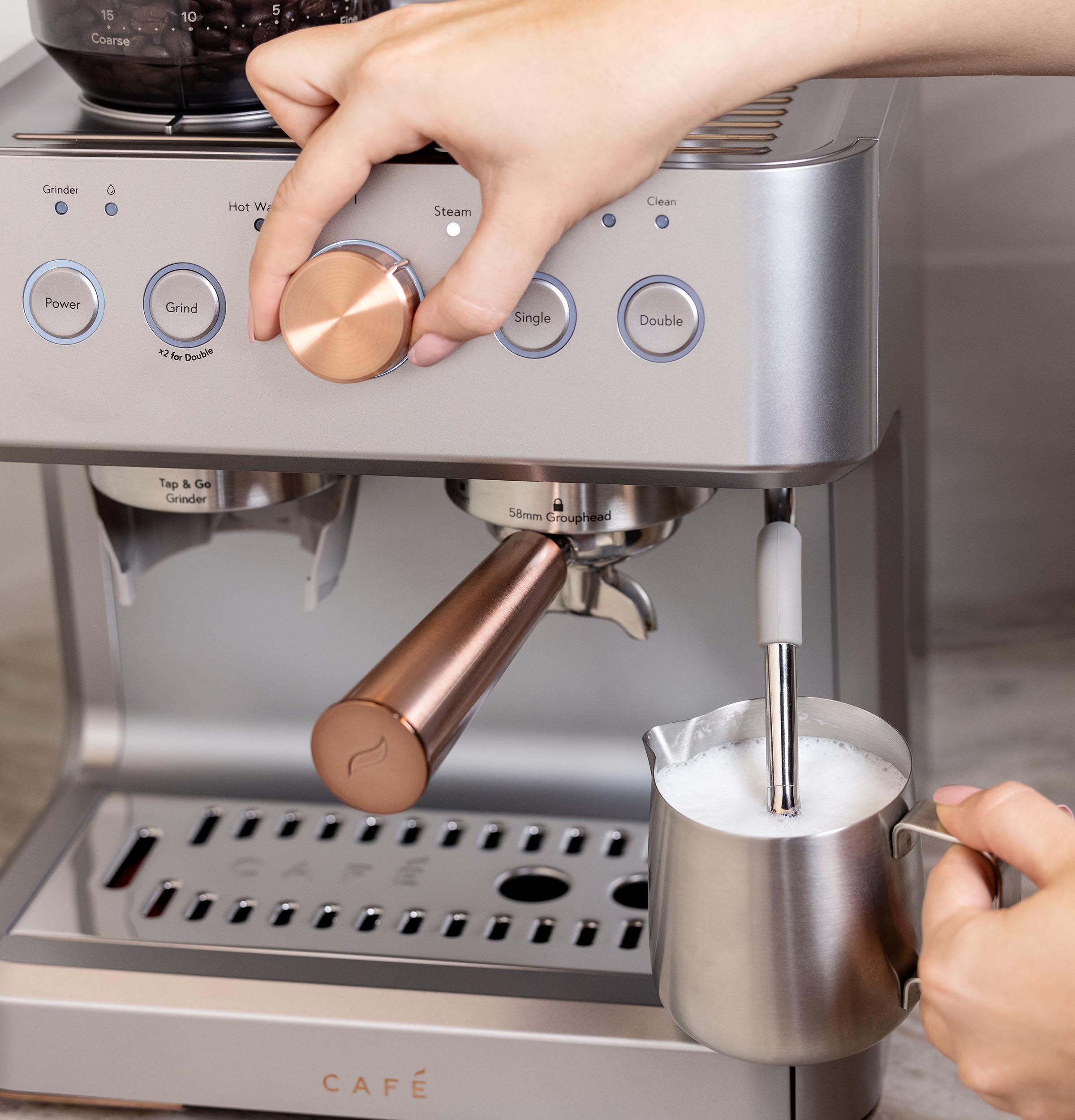 Model: C7CESAS2RS3 | Cafe Café™ BELLISSIMO Semi Automatic Espresso Machine + Frother
