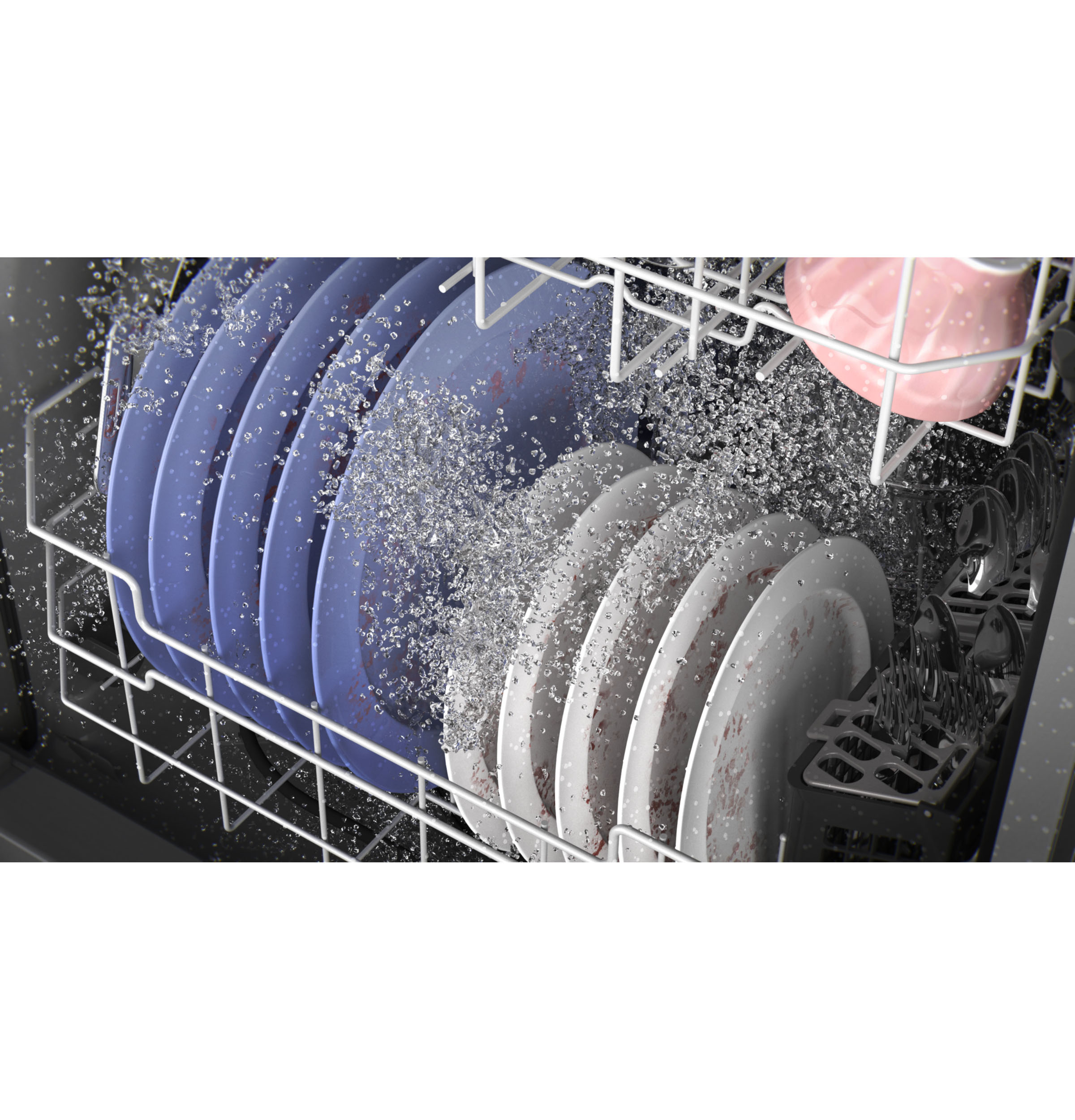 Model: GDF550PMRES | GE GE® ENERGY STAR® Front Control with Plastic Interior Dishwasher with Sanitize Cycle & Dry Boost