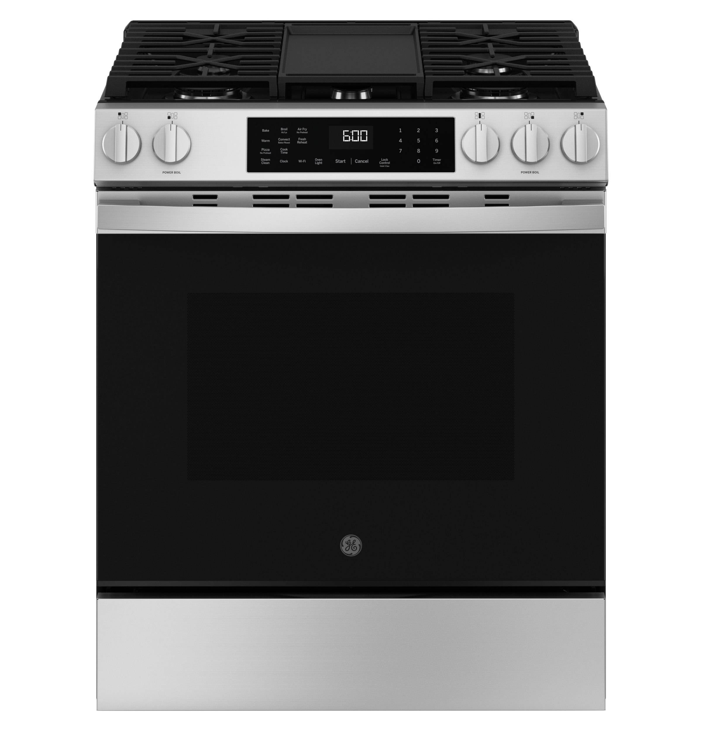 GE GE® 30" Slide-In Front-Control Convection Gas Range with No Preheat Air Fry and EasyWash™ Oven Tray