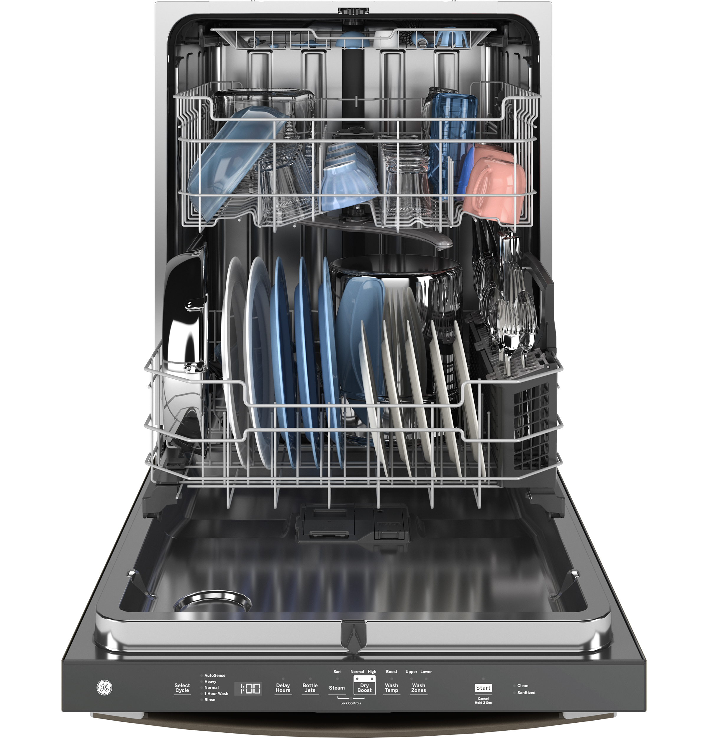 Model: GDT650SMVES | GE GE® ENERGY STAR® Fingerprint Resistant Top Control with Stainless Steel Interior Dishwasher with Sanitize Cycle
