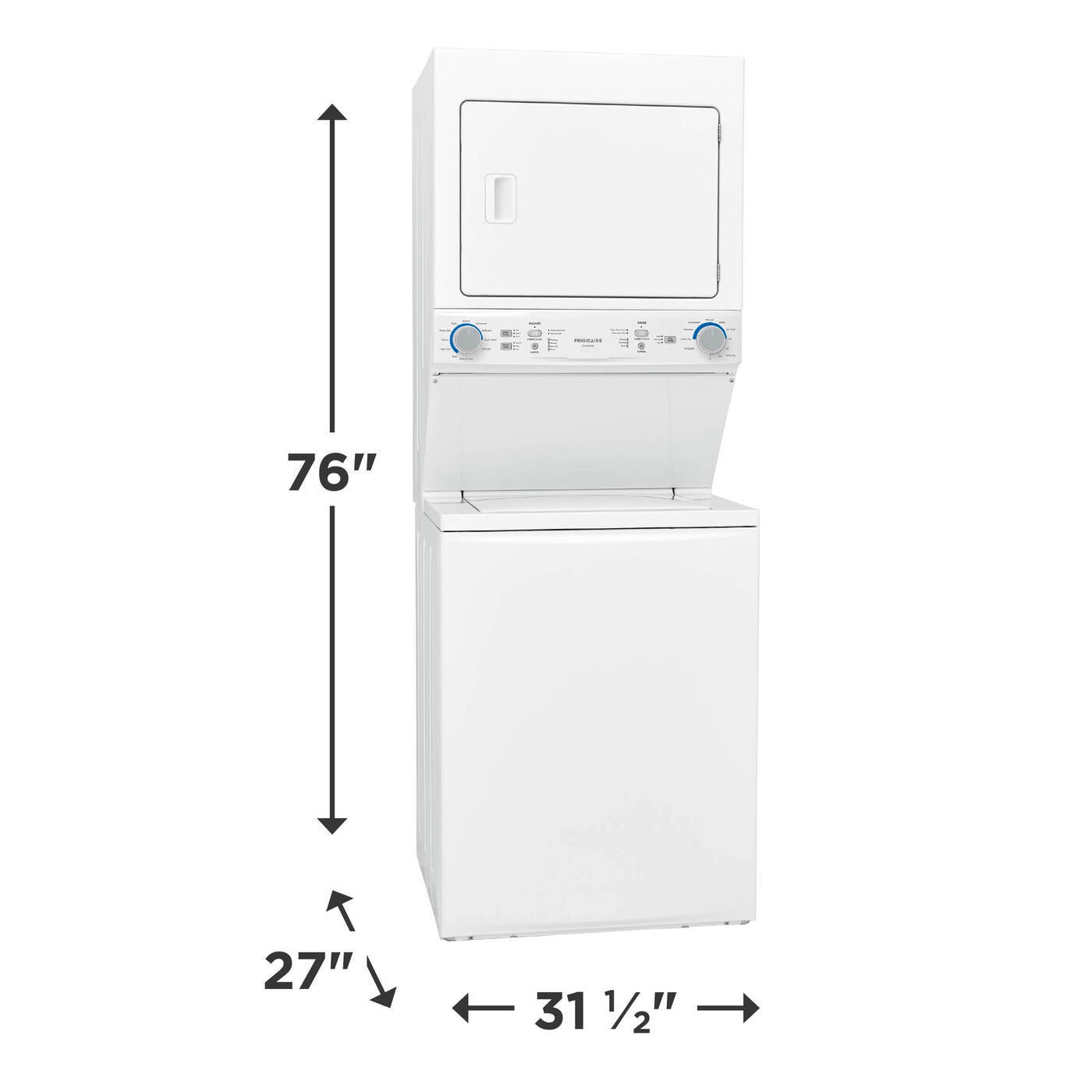 Model: FLCG7522AW | Frigidaire Gas Washer/Dryer Laundry Center - 3.9 Cu. Ft Washer and 5.5 Cu. Ft. Dryer