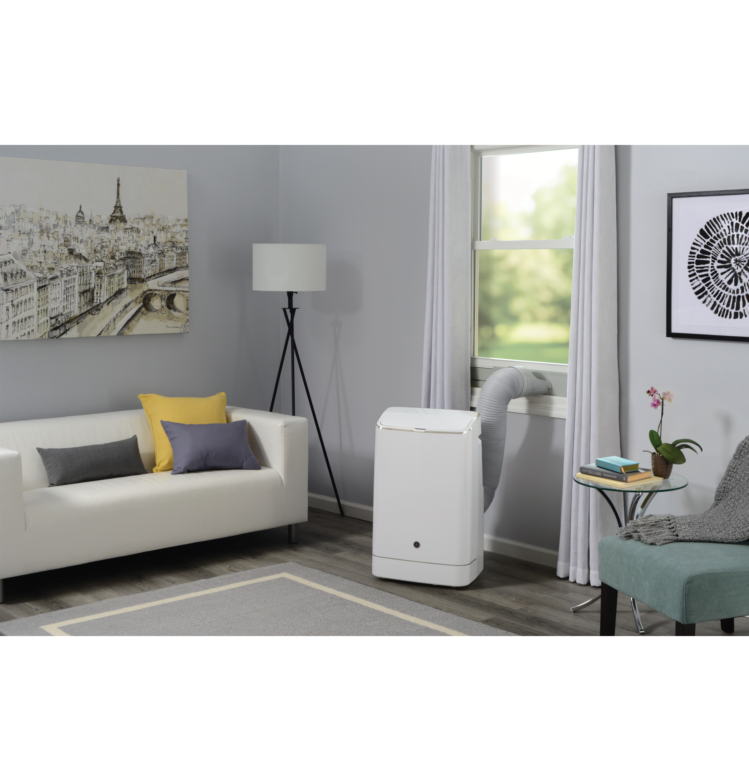 Model: APCA14YBMW | GE GE® 9,850 BTU SACC Smart Portable Air Conditioner for Medium Rooms up to 550 sq ft. (14,000 BTU ASHRAE)