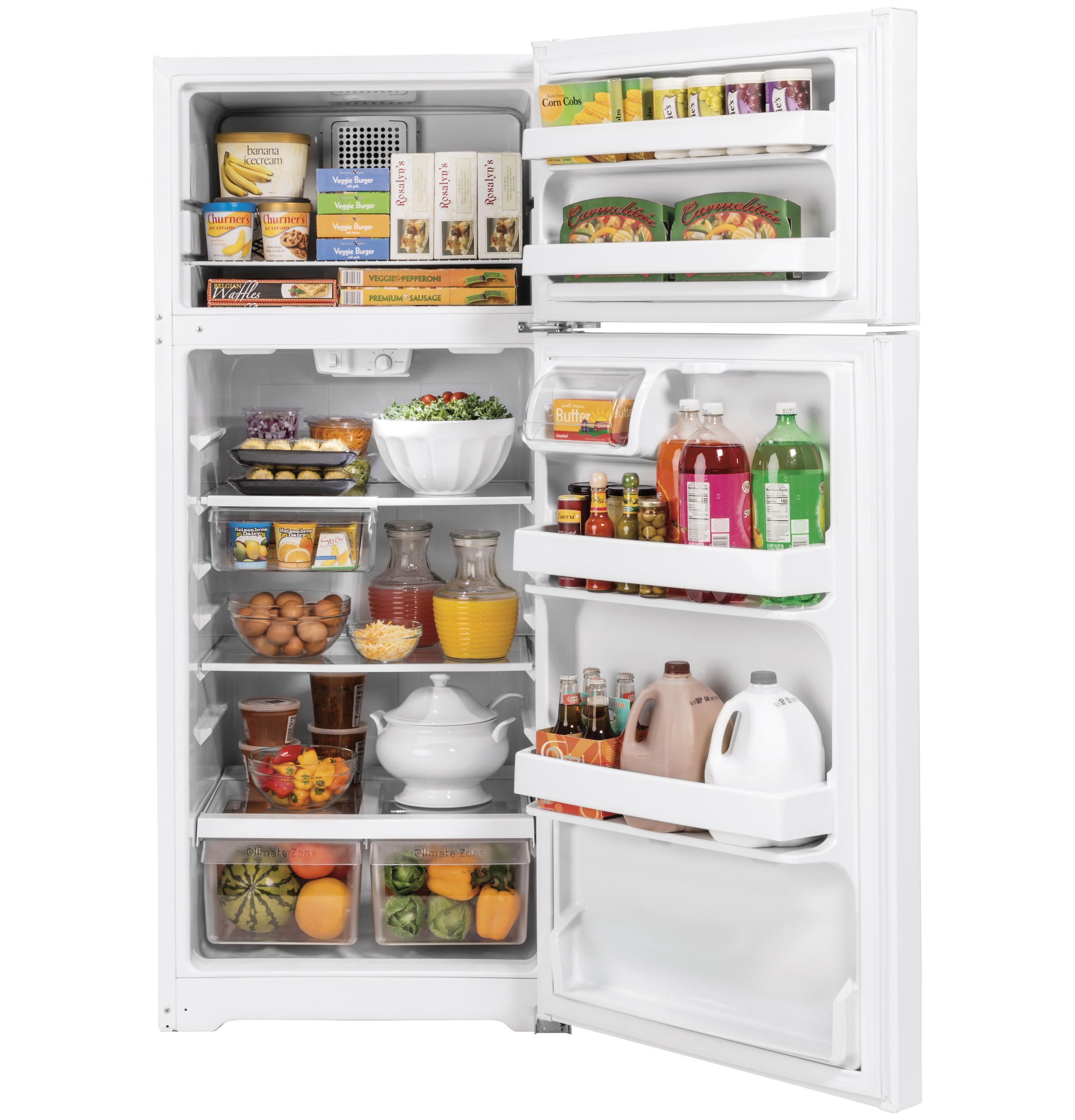 Model: GTS17GTNRWW | GE GE® 16.6 Cu. Ft. Top-Freezer Refrigerator