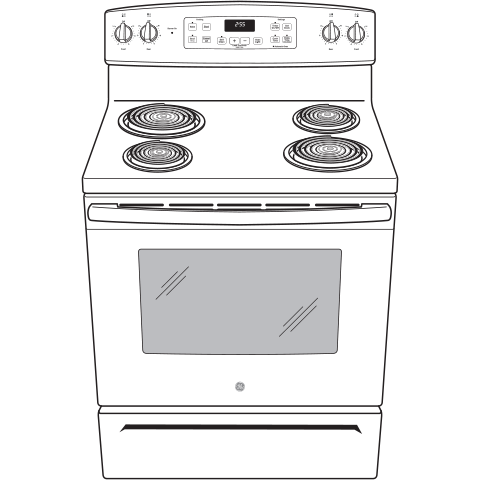 Model: JB256DMBB | GE GE® ENERGY STAR® 30" Free-Standing Self-Clean Electric Range