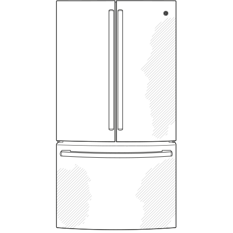 Model: GWE23GMNES | GE GE® ENERGY STAR® 23.1 Cu. Ft. Counter-Depth French-Door Refrigerator