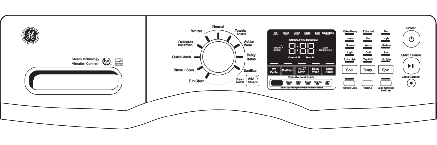 Model: GFW450SSMWW | GE GE® ENERGY STAR® 4.5 cu. ft. Capacity Front Load Washer with Steam