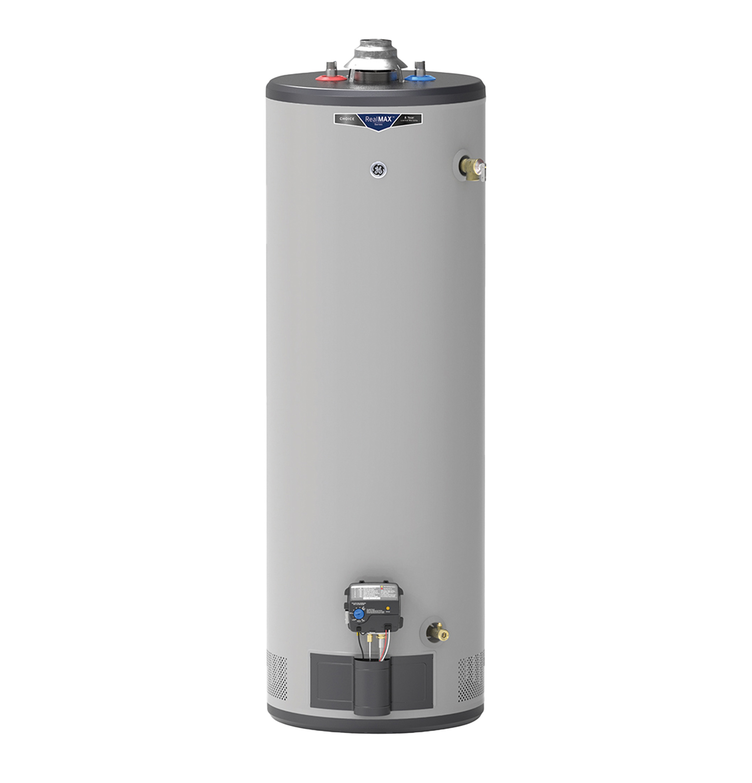 Model: GP40T08BXR | GE GE RealMAX Choice 40-Gallon Tall Liquid Propane Atmospheric Water Heater