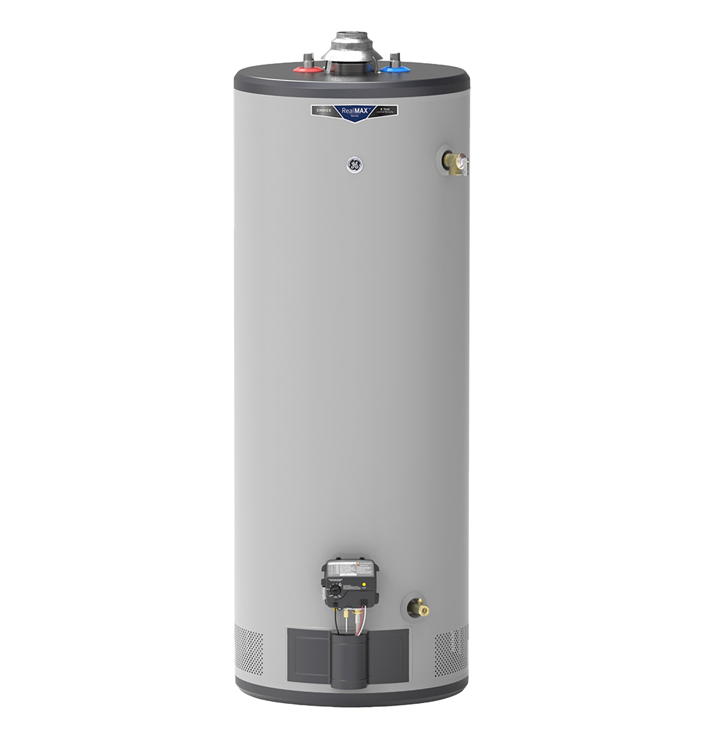 Model: GG50T08BXR | GE GE RealMAX Choice 50-Gallon Tall Natural Gas Atmospheric Water Heater
