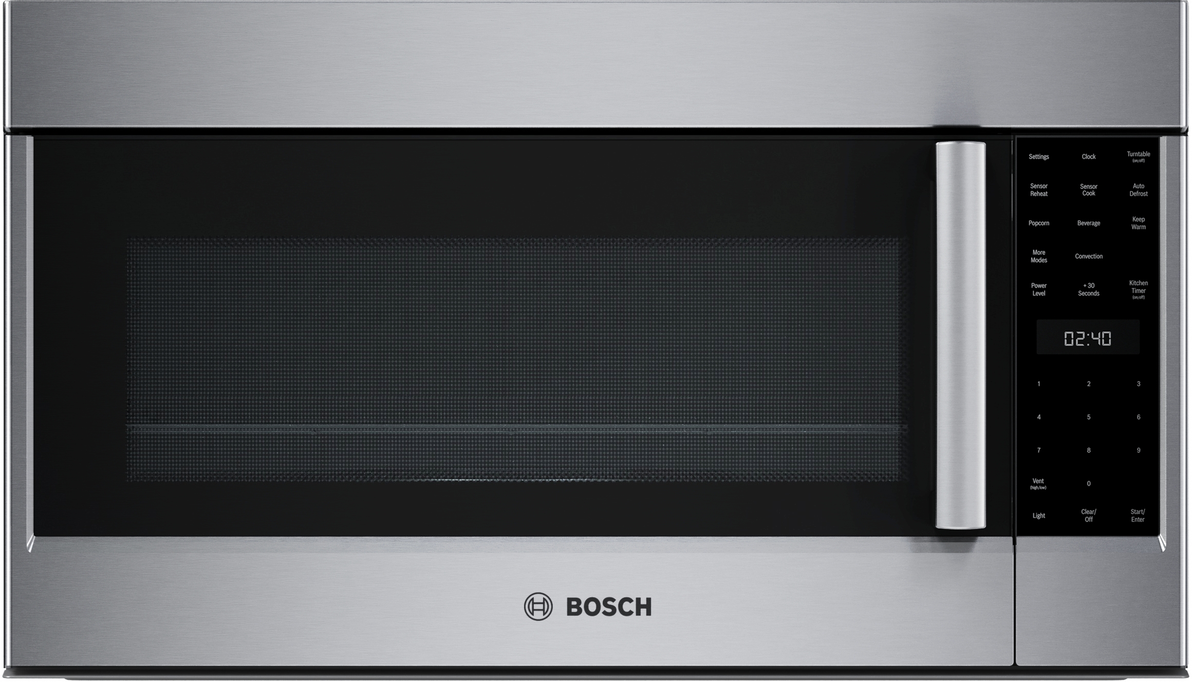 Bosch 800 Series, Over-The-Range Microwave, 30'', Left SideOpening Door, Stainless Steel