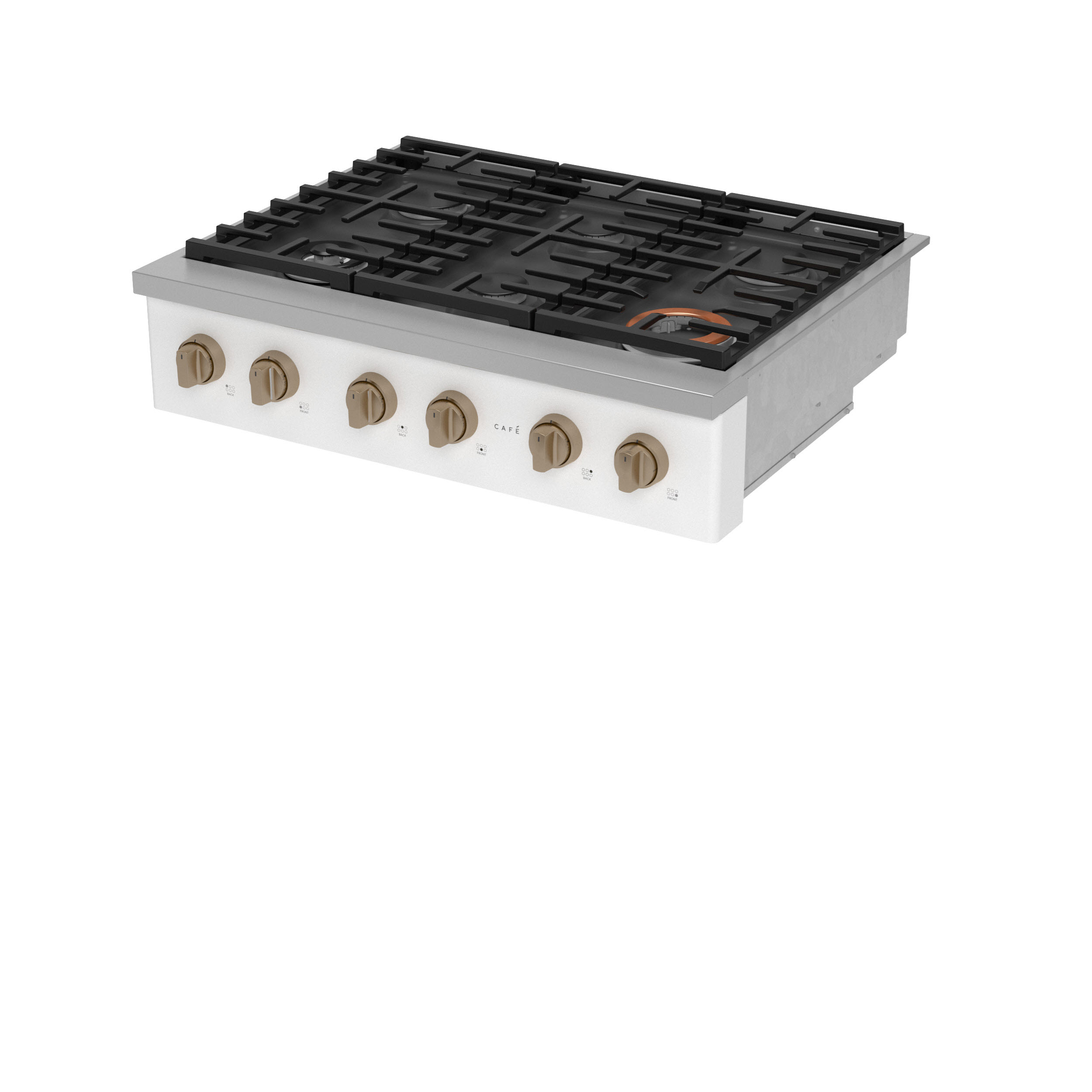 Model: CGU366P4TW2 | Cafe Café™ 36" Commercial-Style Gas Rangetop with 6 Burners (Natural Gas)