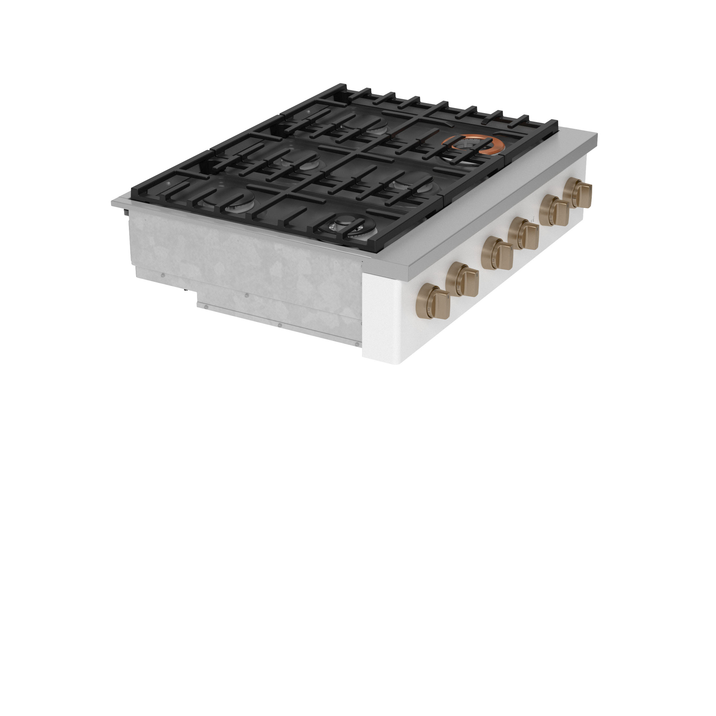 Model: CGU366P4TW2 | Cafe Café™ 36" Commercial-Style Gas Rangetop with 6 Burners (Natural Gas)